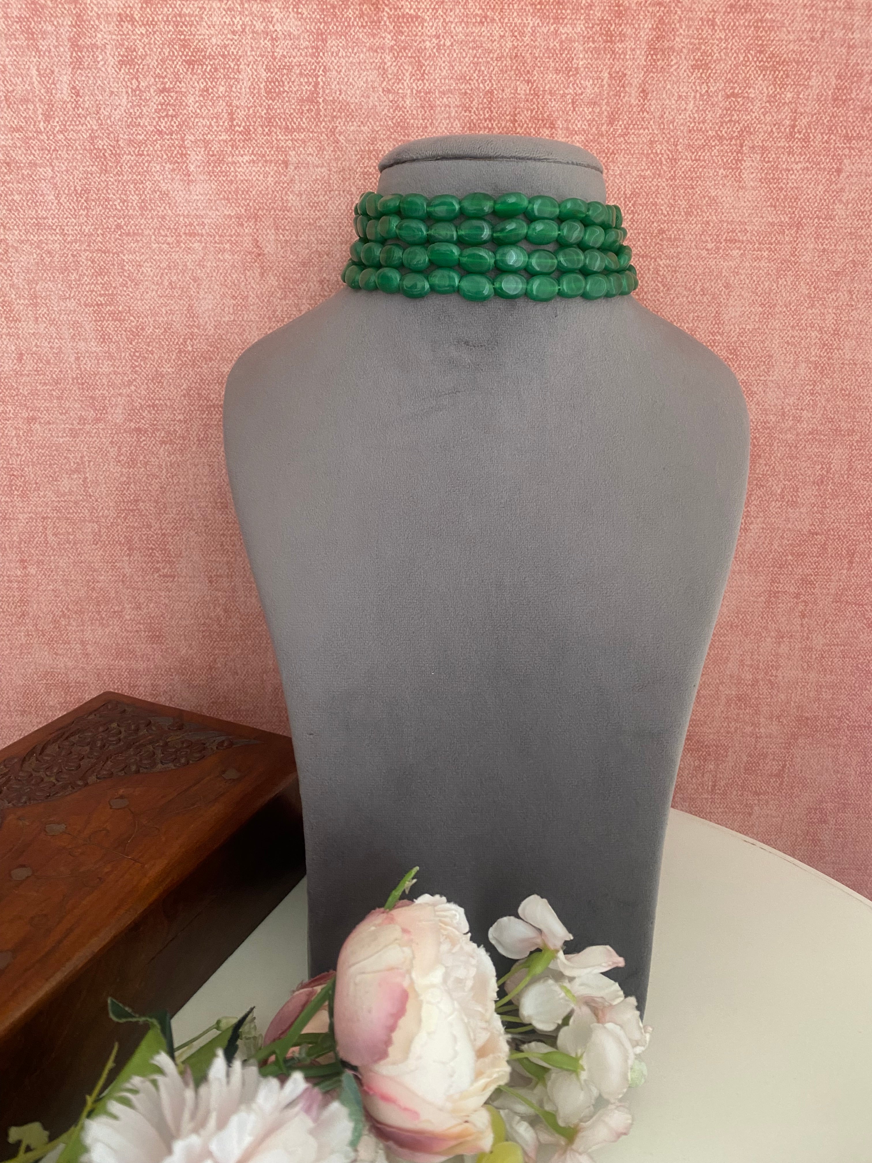 Green beads Choker
