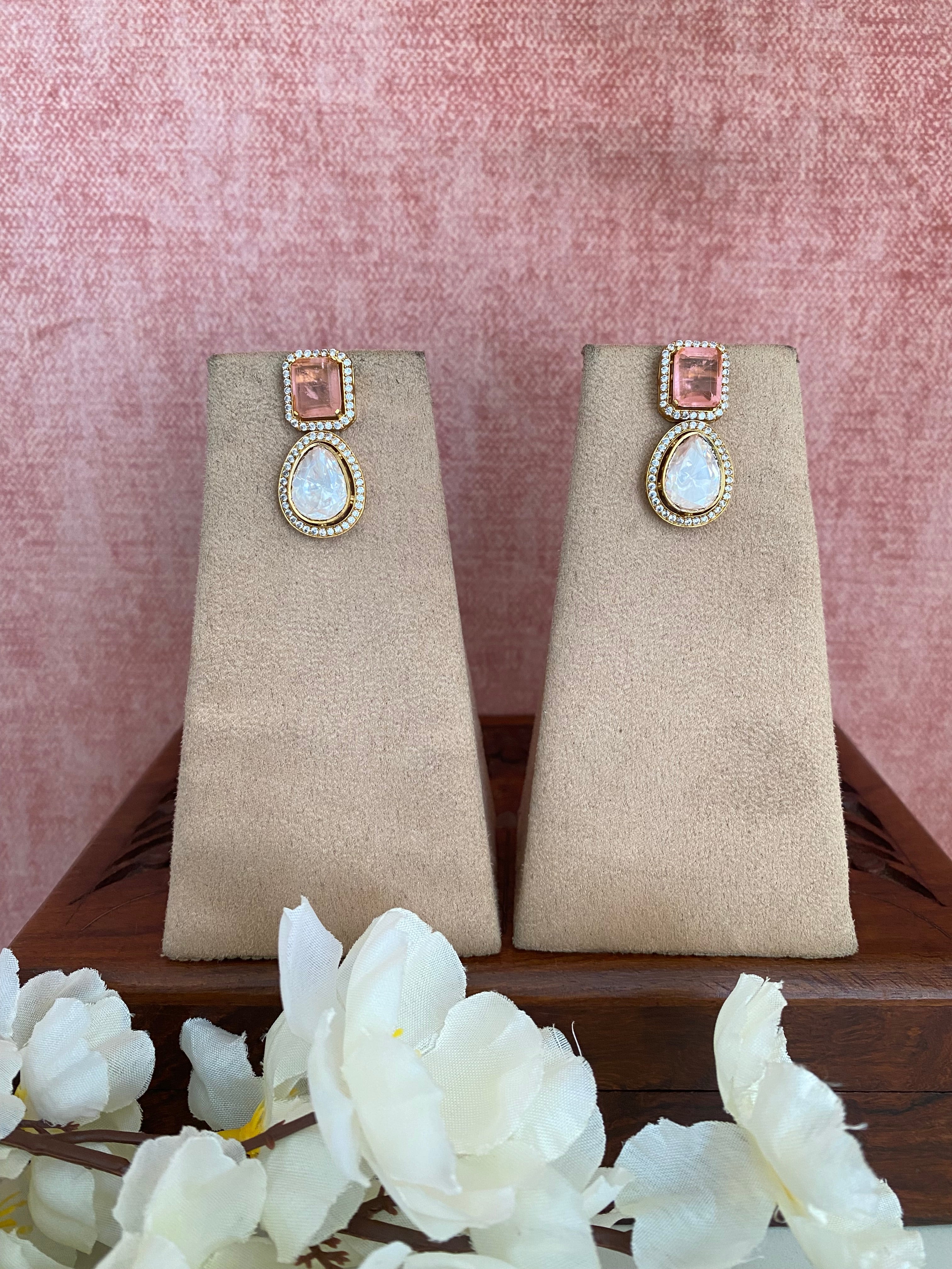 Gold plated Moissanite Earrings