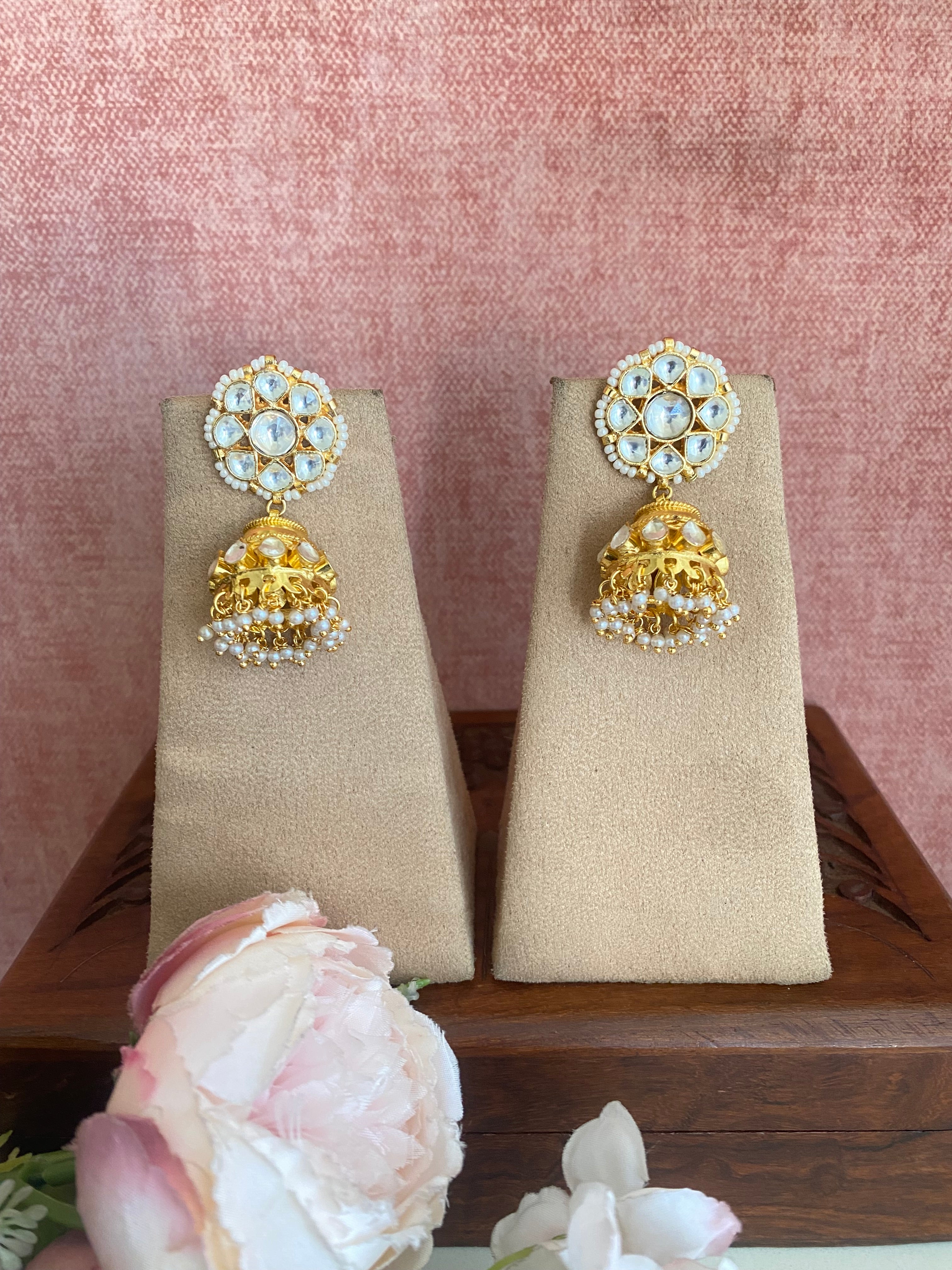 Gold Plated Kundan Jhumka