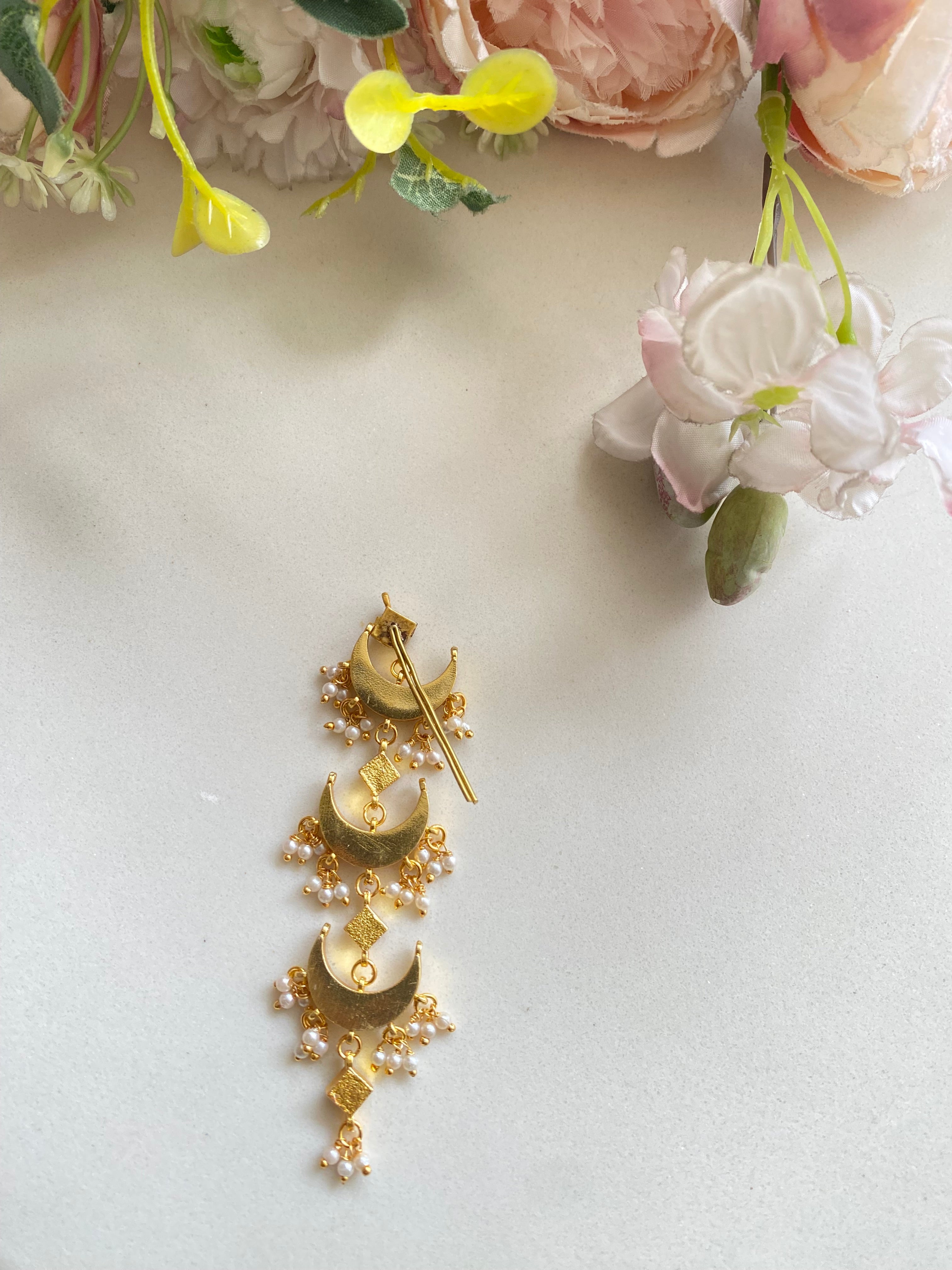 Gold Plated Kundan braid pin