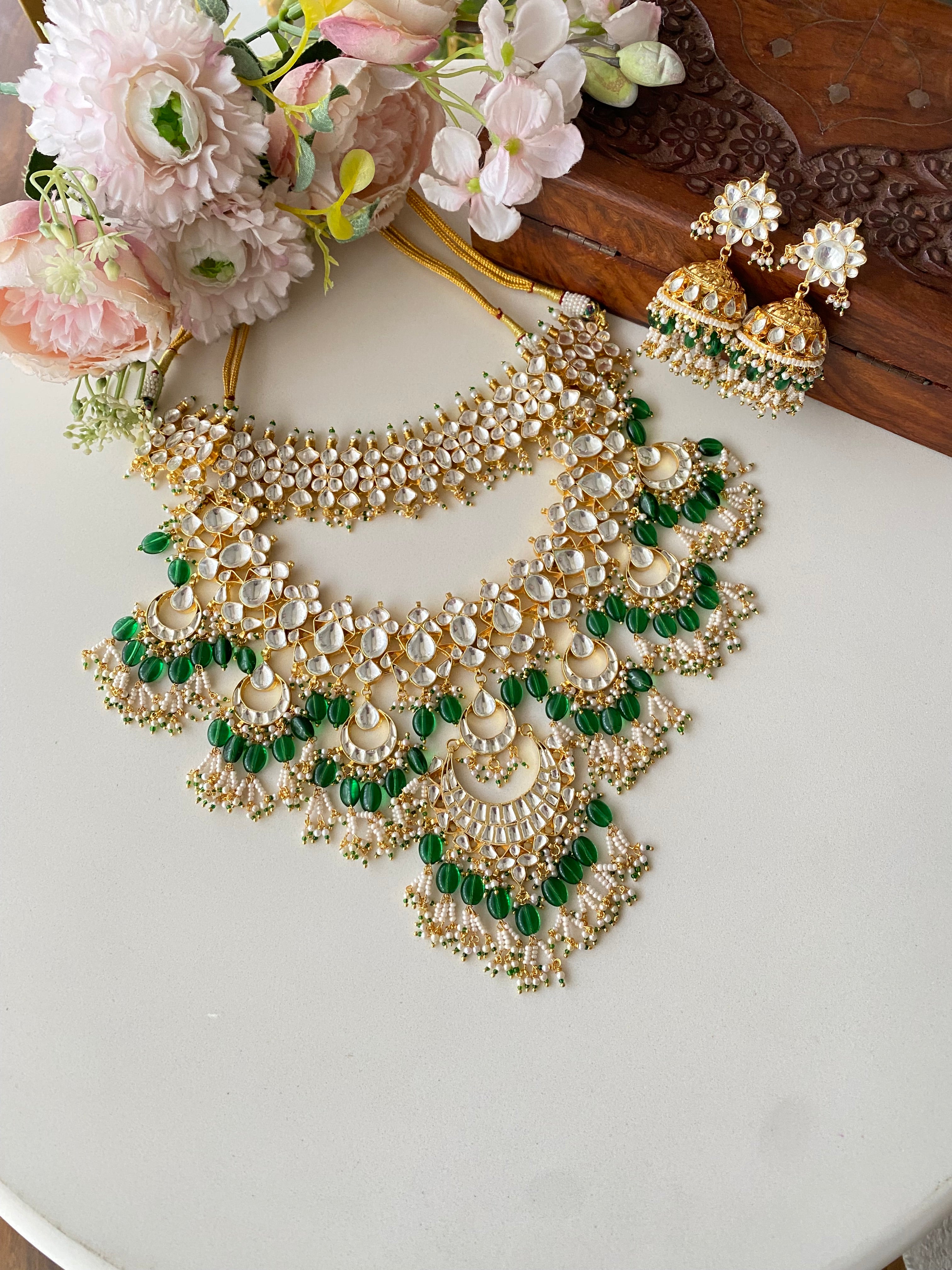 Gold plated Kundan Necklace Set