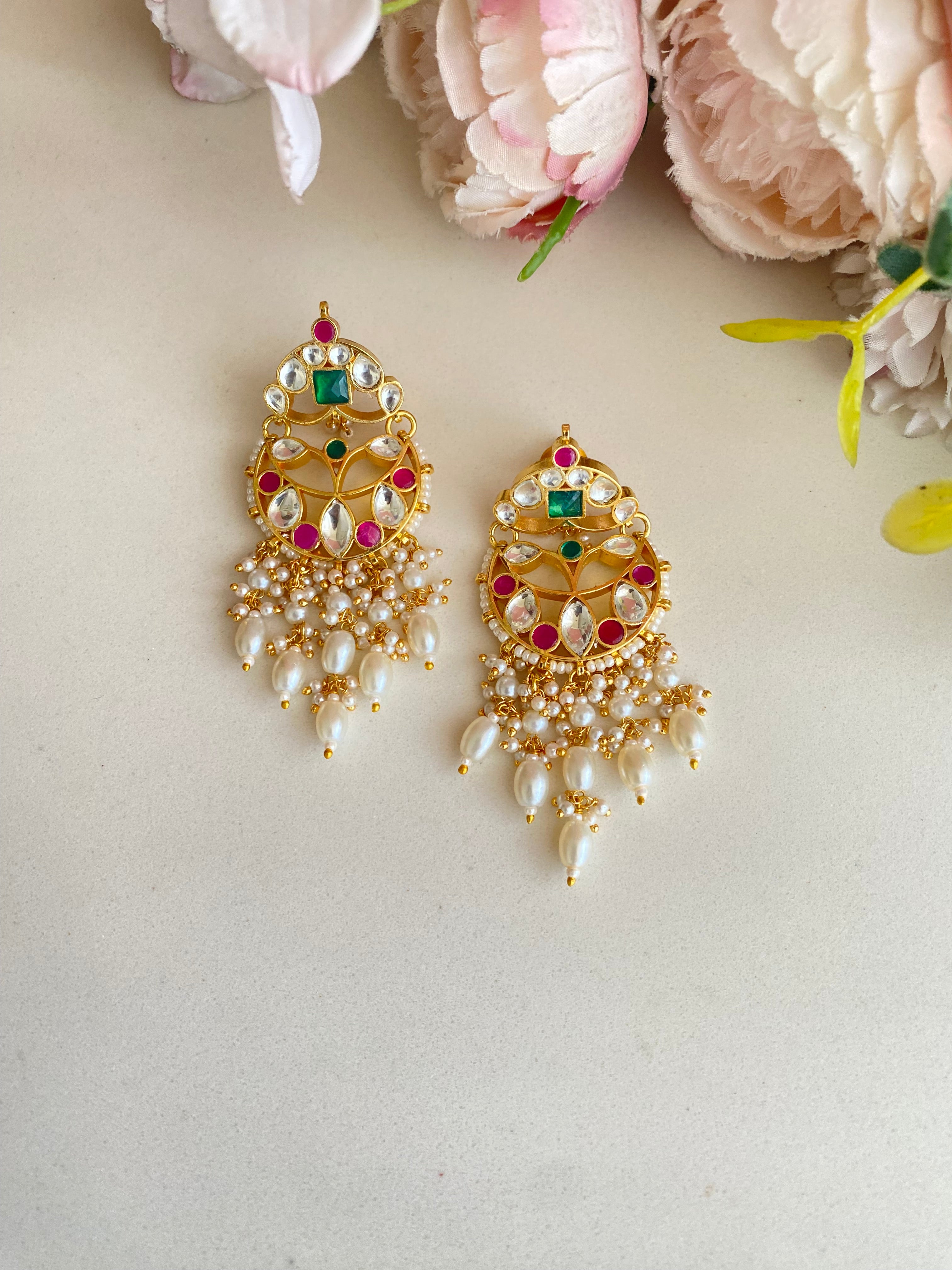 Gold Plated Kundan Earring