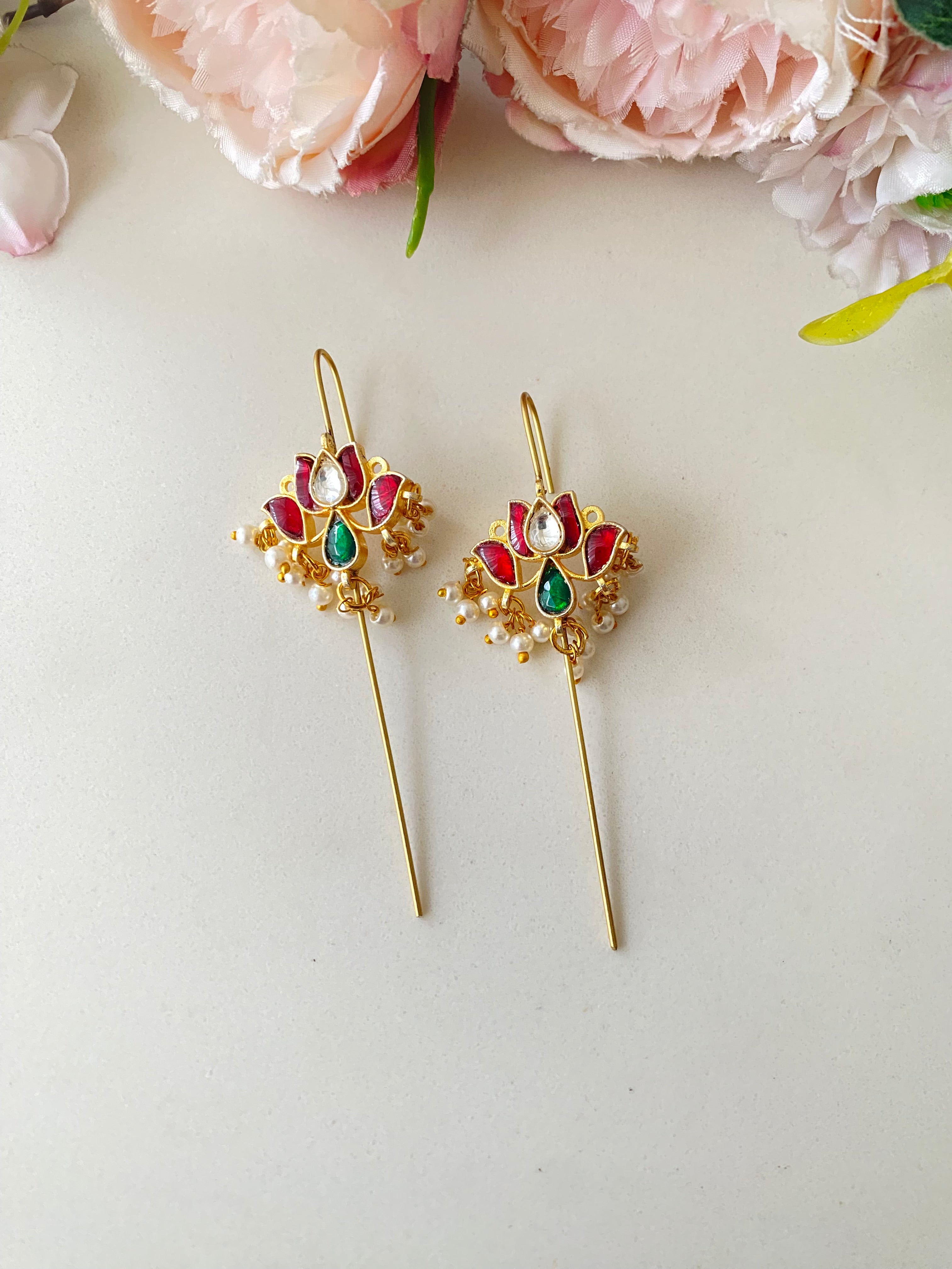 Gold plated Kundan Ear Cuff