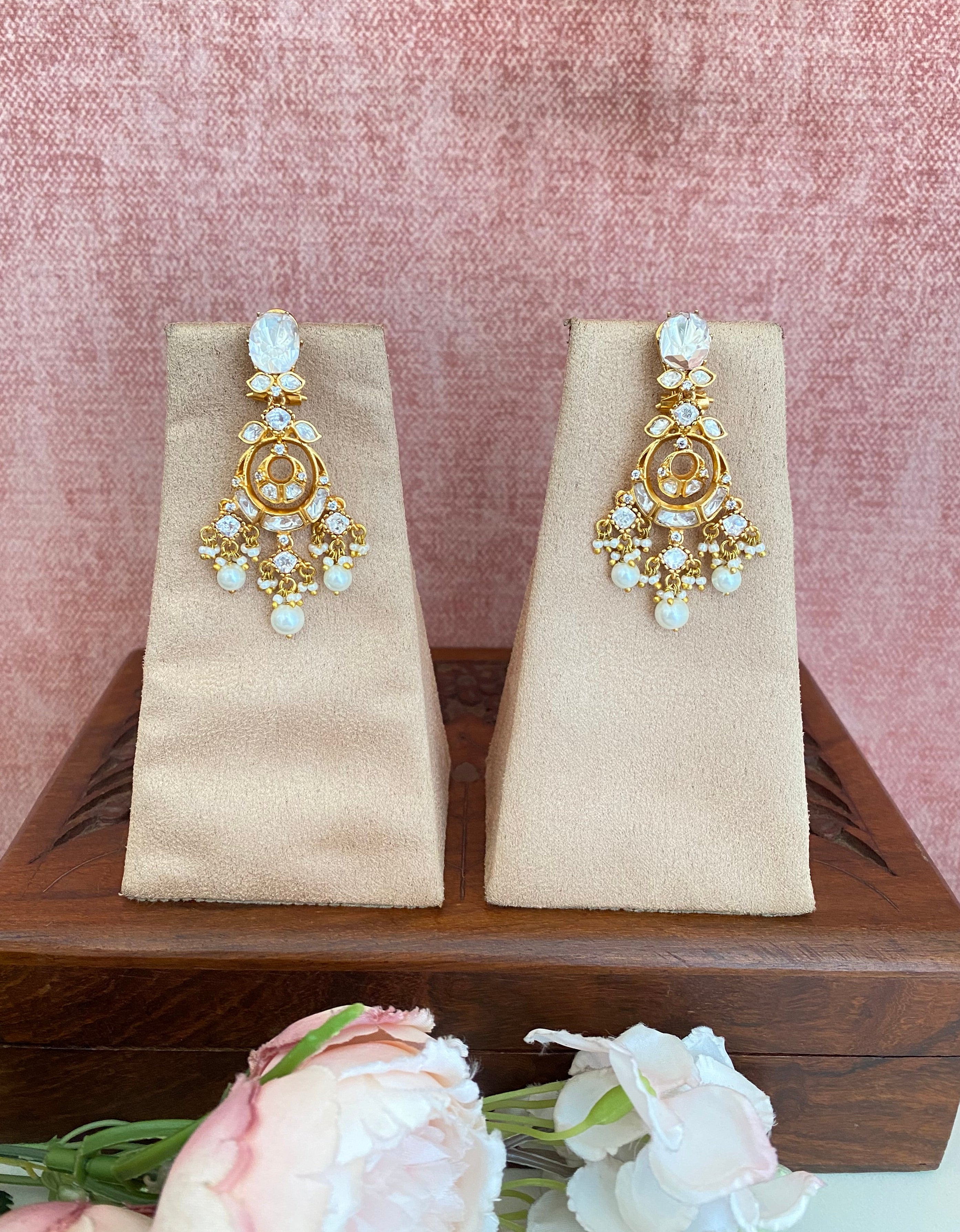 Gold plated Moissanite Earrings