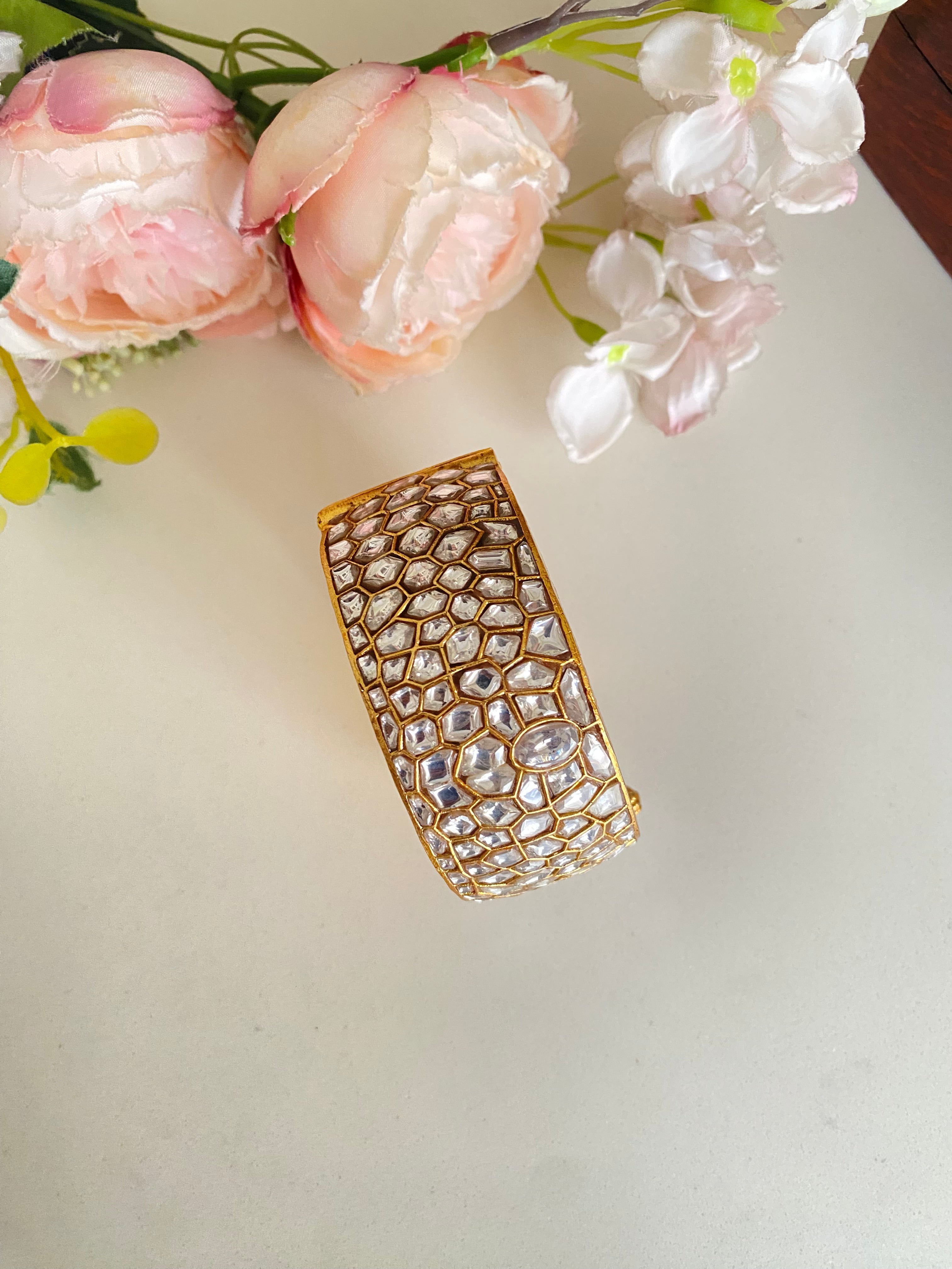 Gold Plated Kundan kada