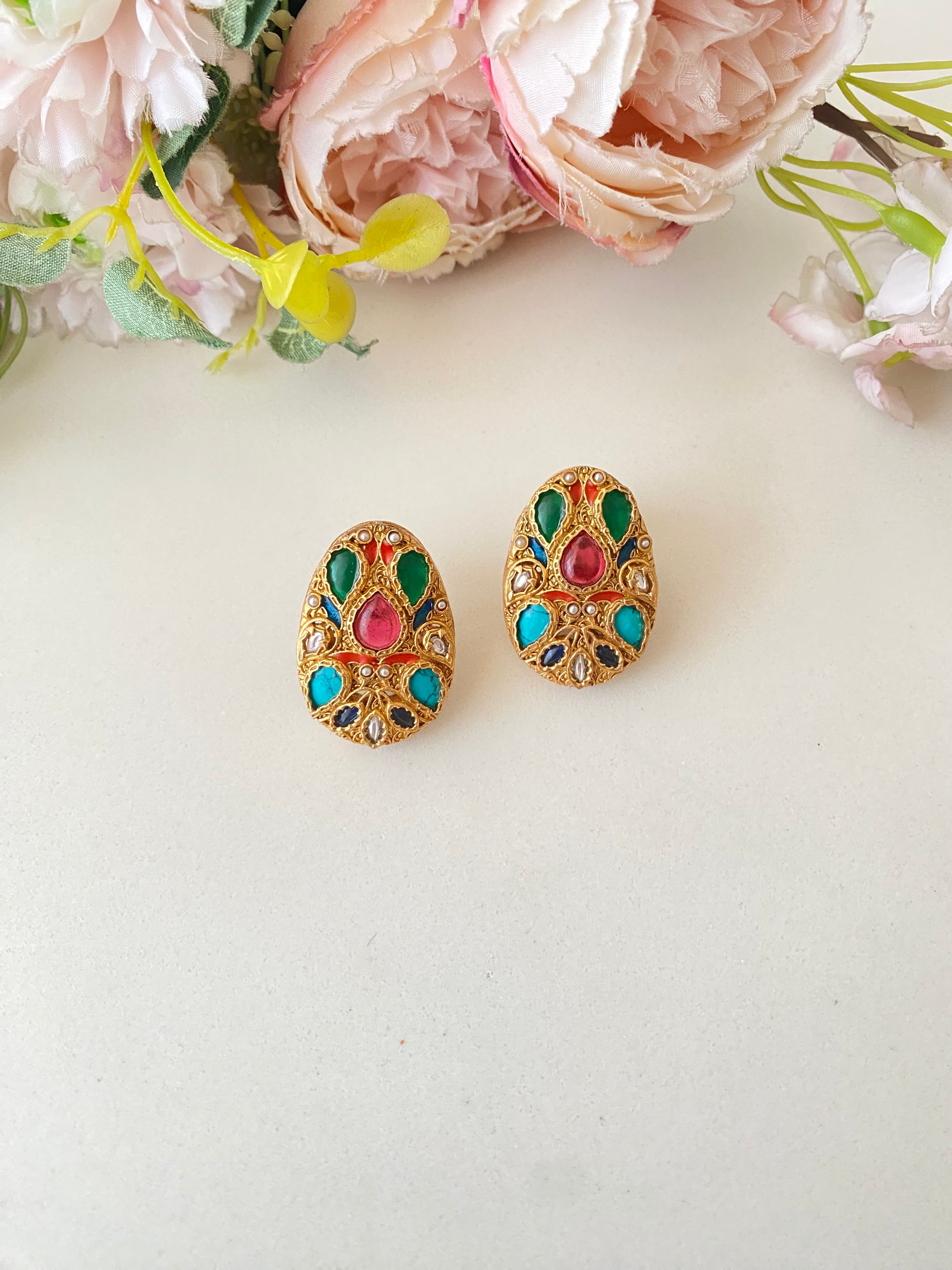 Gold plated Moissanite studs