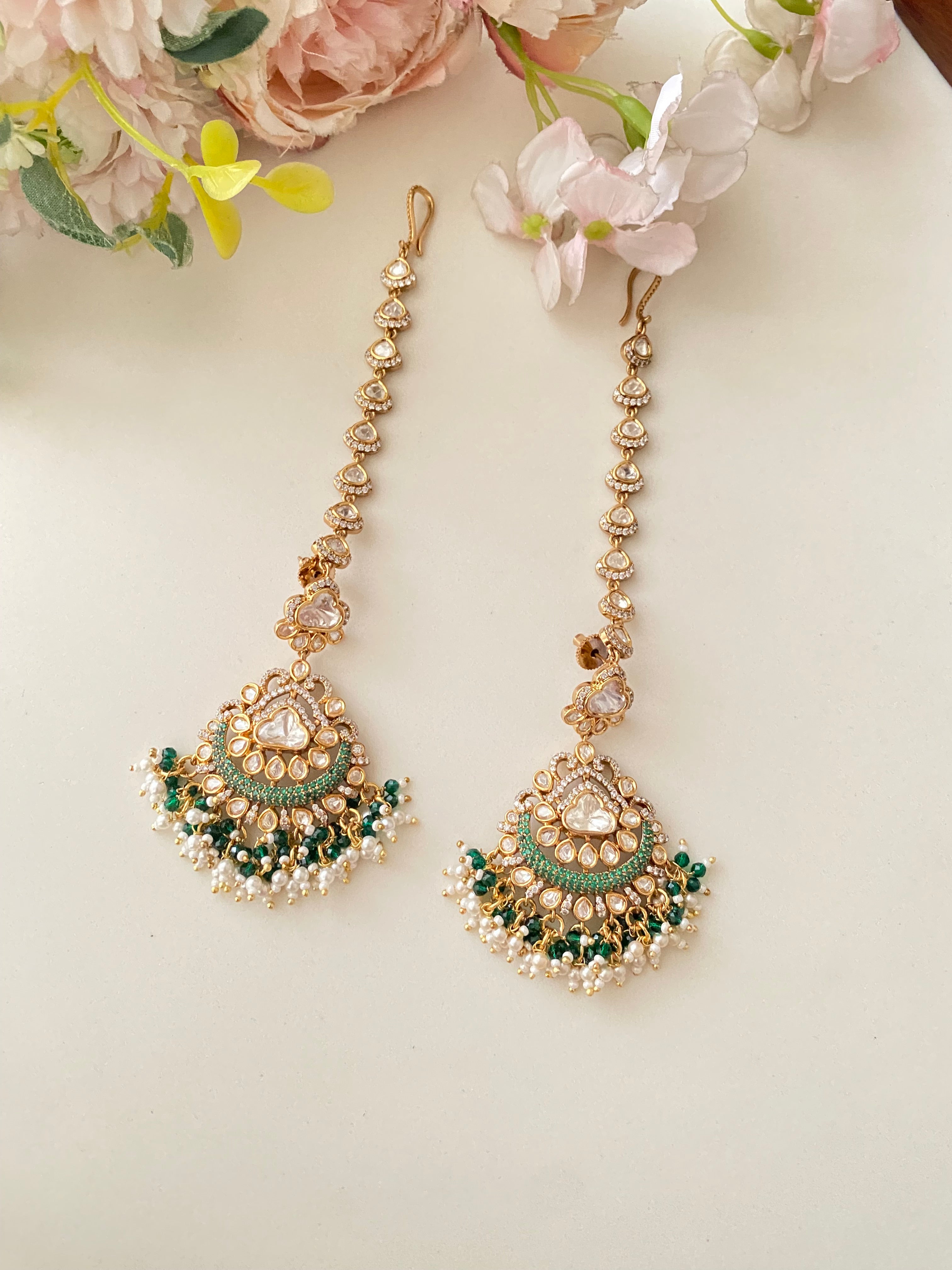 Moissanite Polki Earring