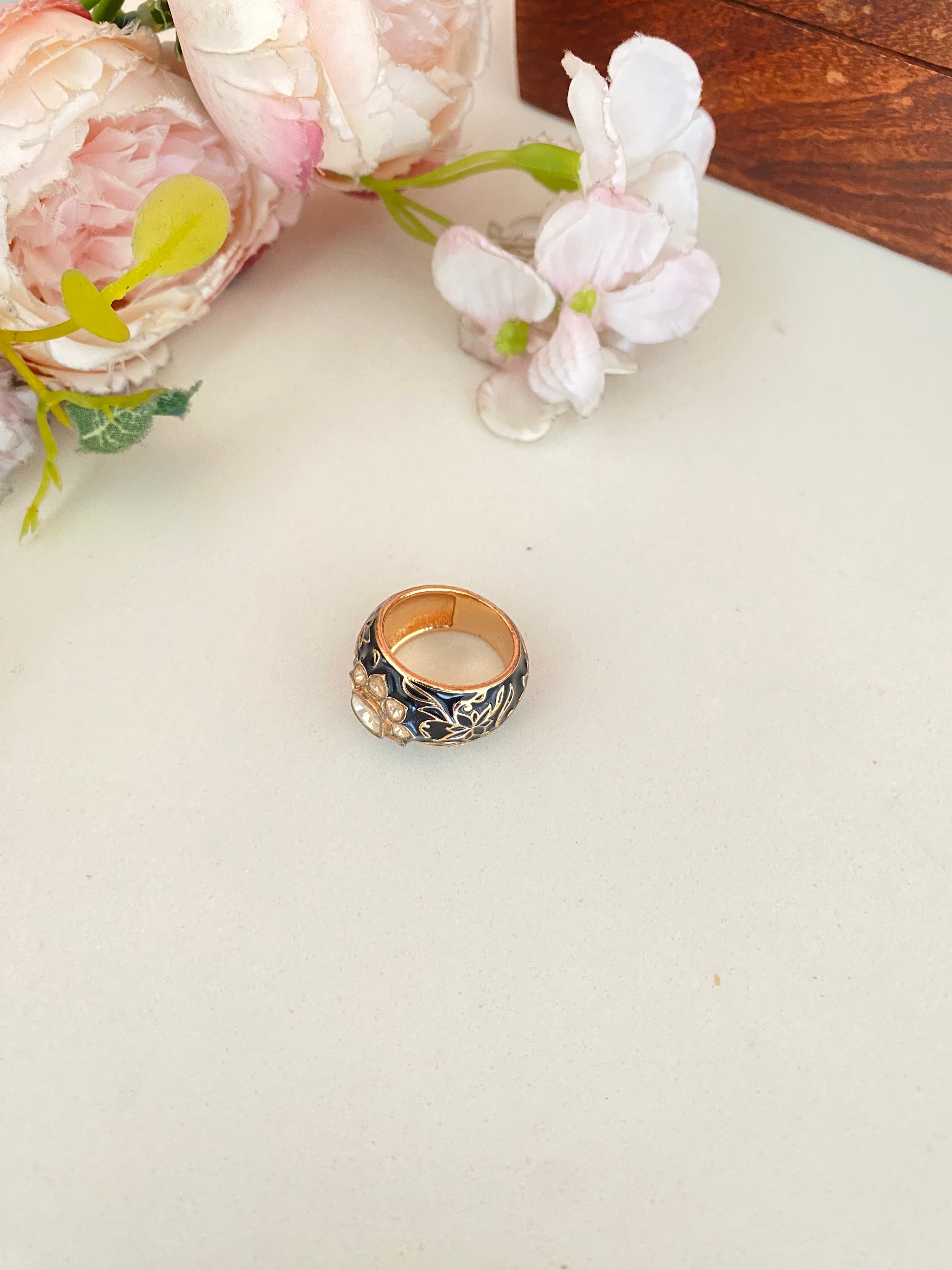 Moissanite Polki Ring
