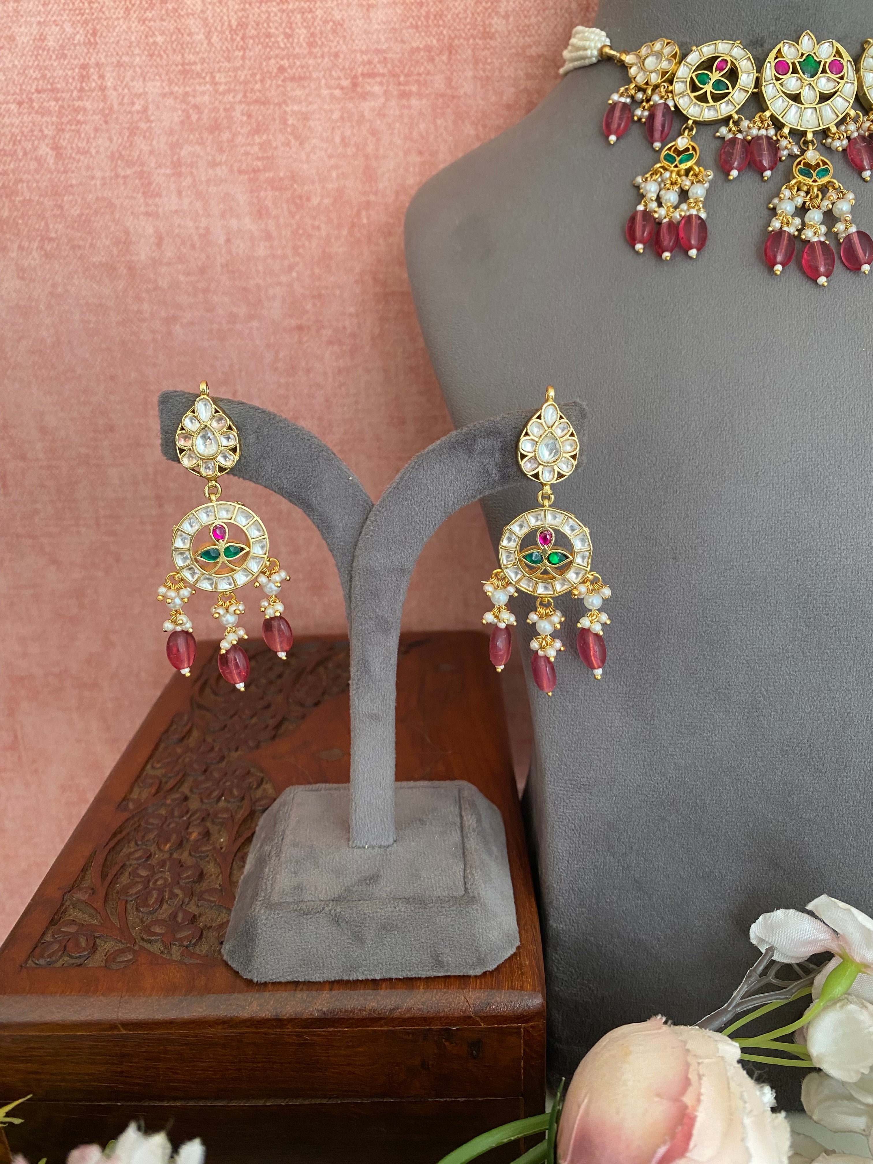 Gold plated kundan Choker Set