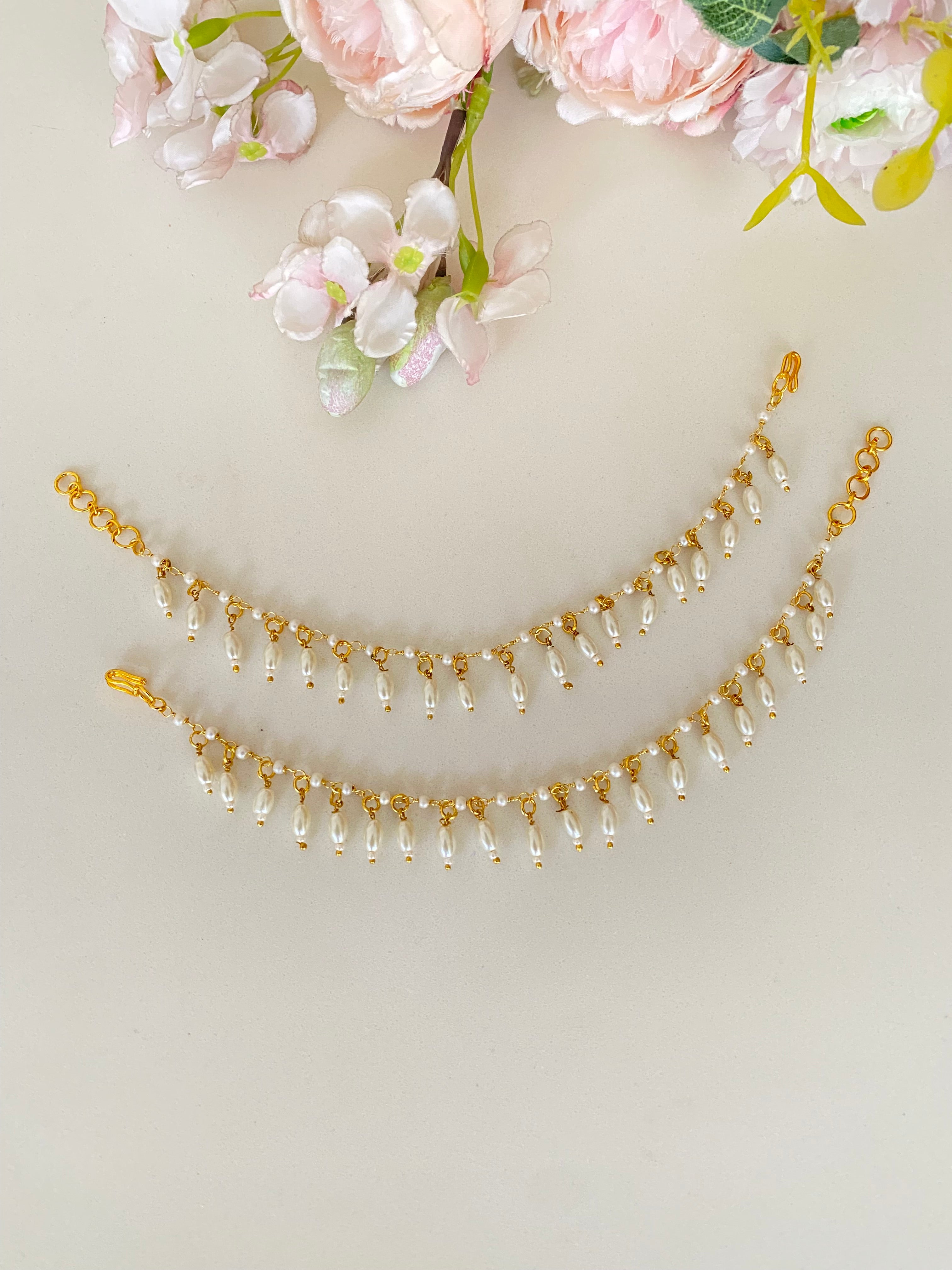 Gold plated Pearl EarChain