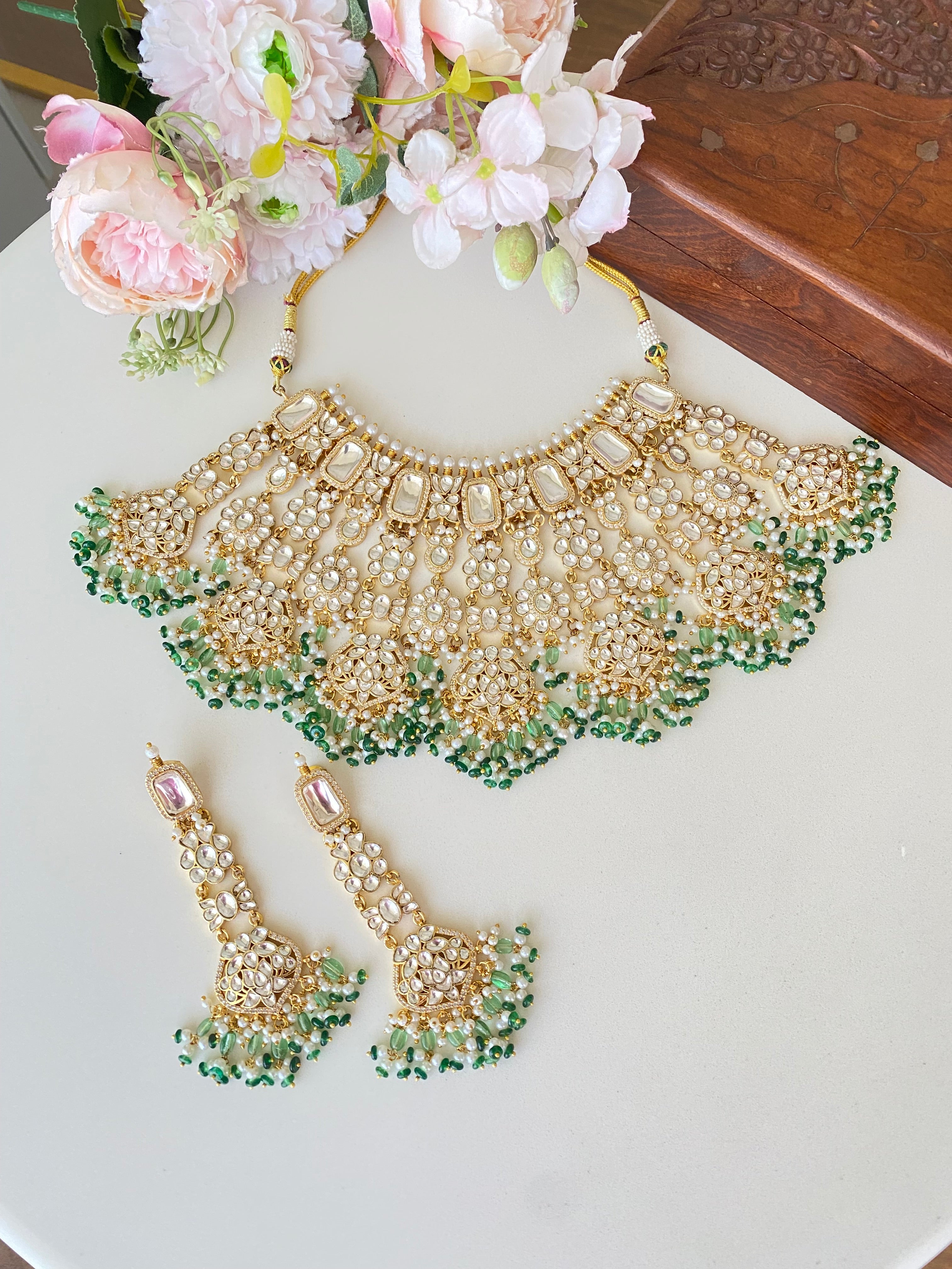 Gold plated Kundan Bridal Necklace Set