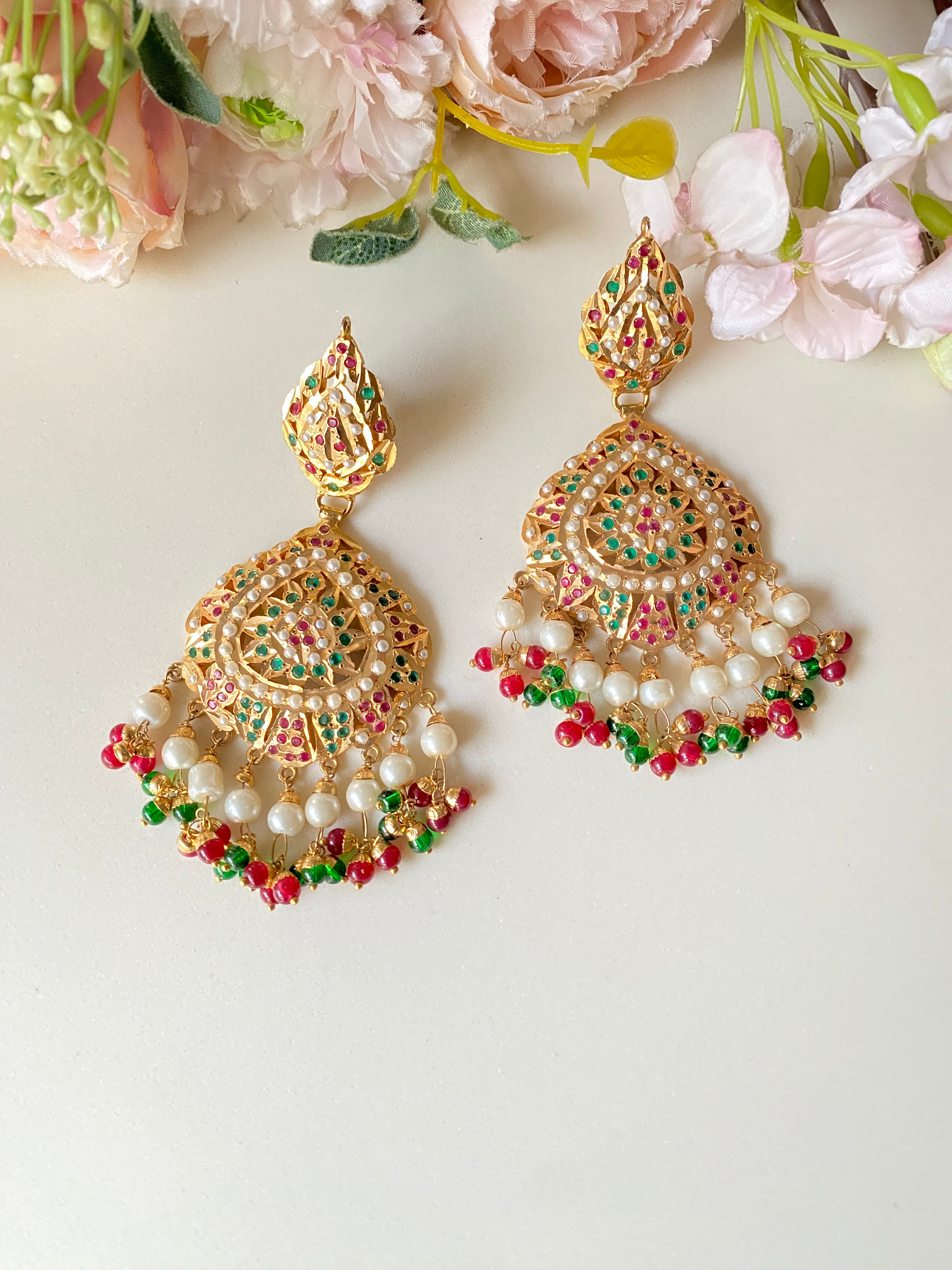Multicolor Jadau Earrings