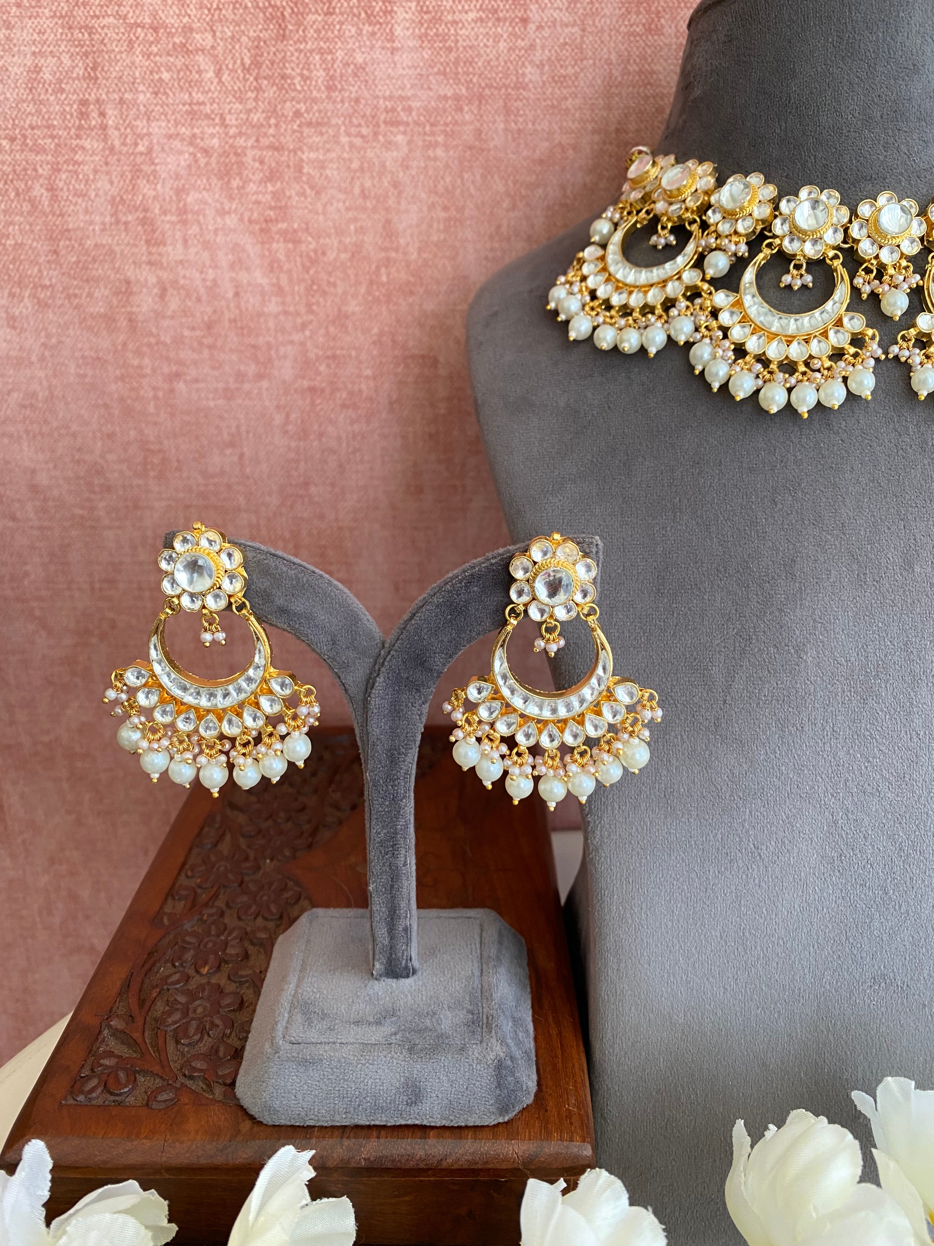 Gold plated Kundan Necklace Set