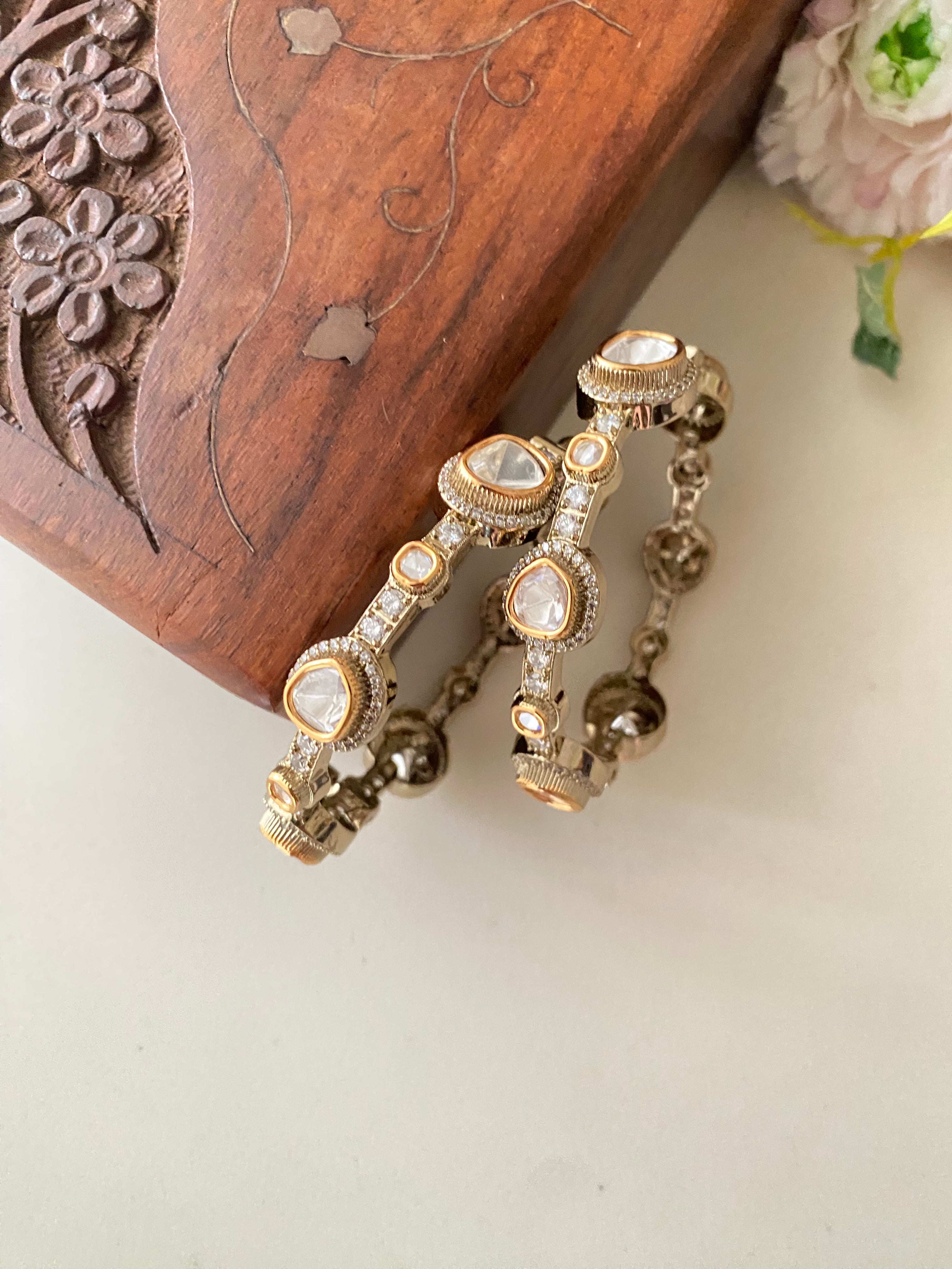 Dual plated Moissanite Bangles