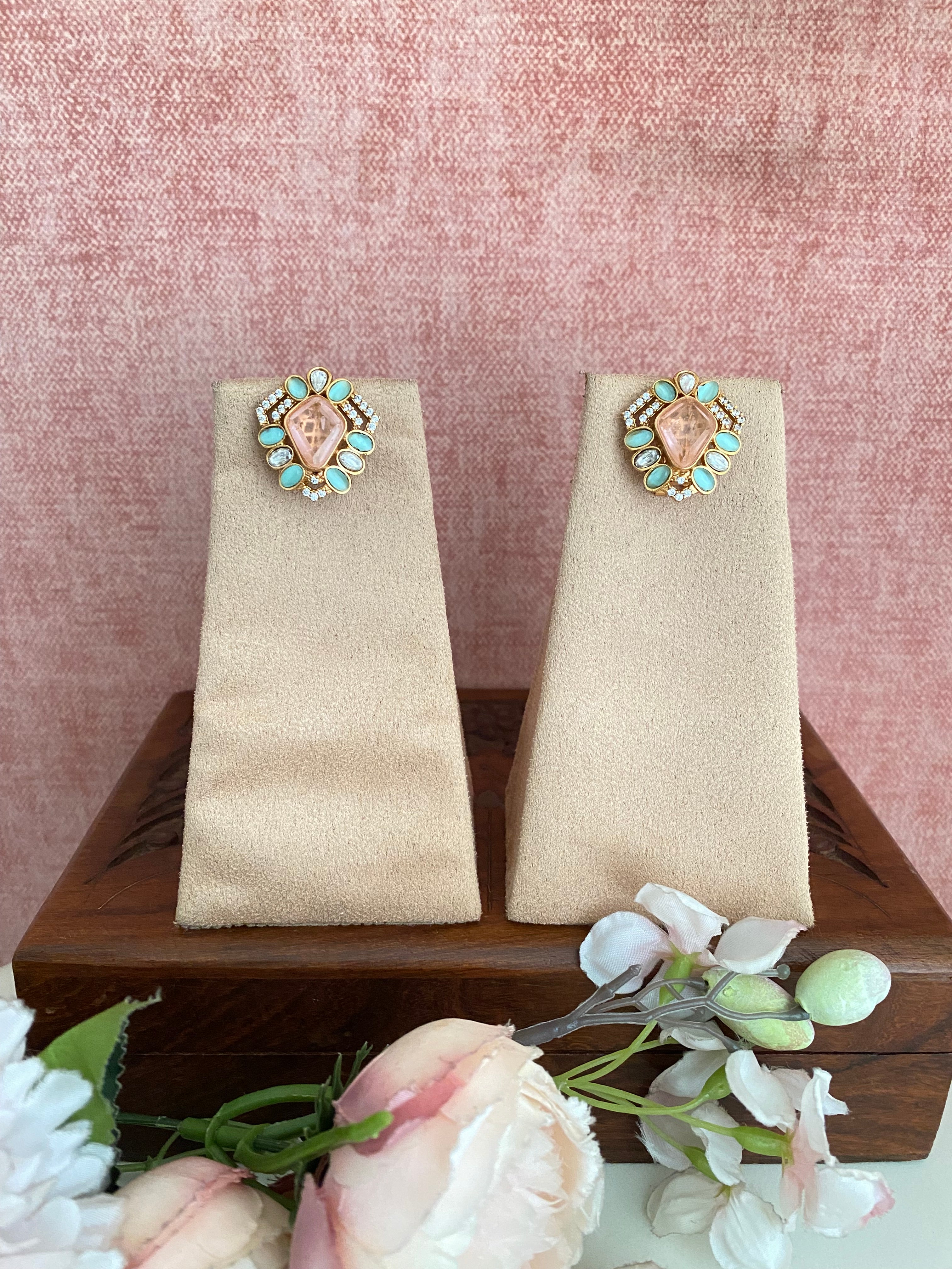 Gold plated Moissanite Studs
