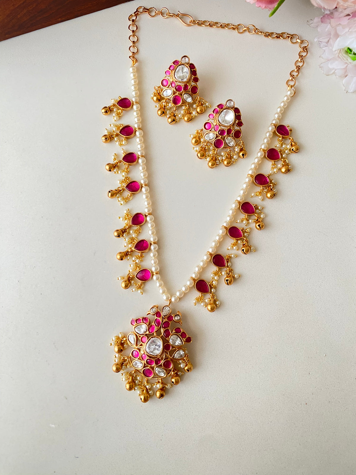 Moissanite long Necklace Set