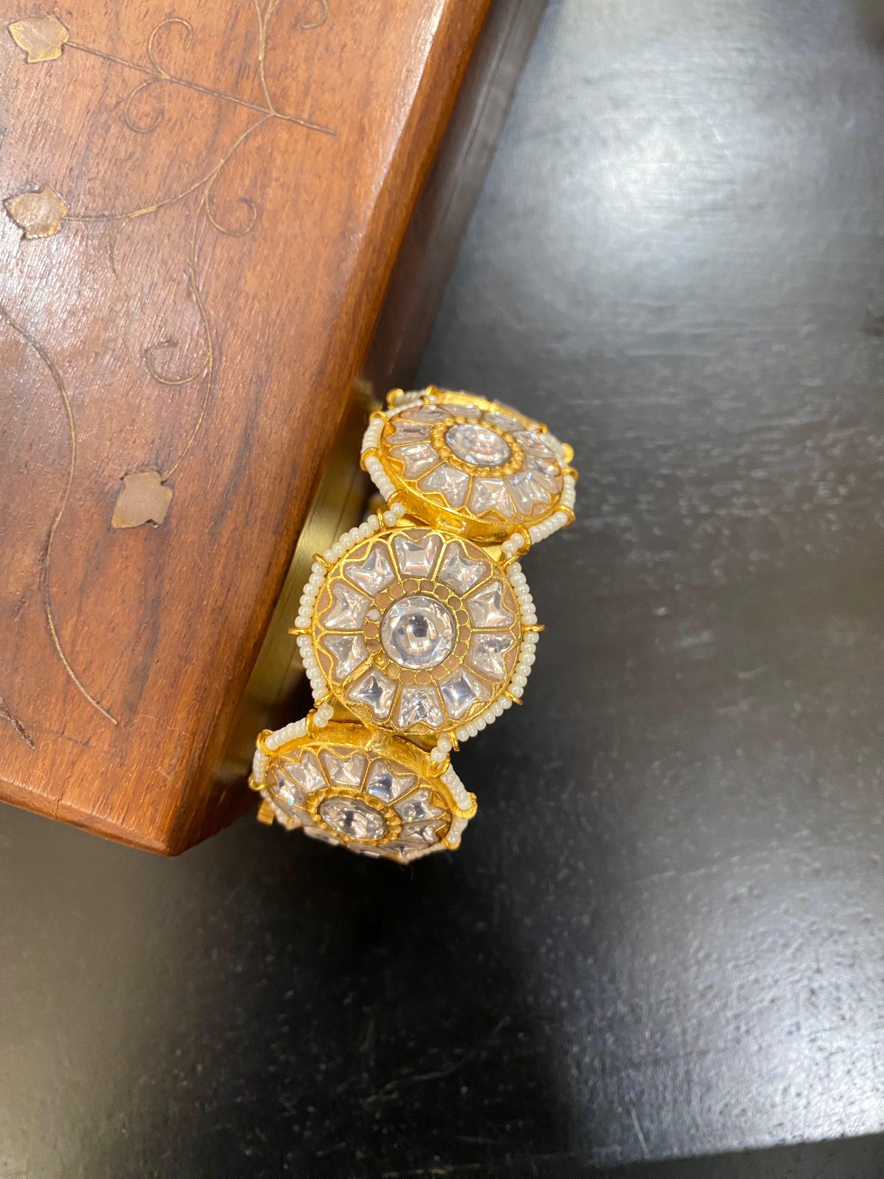 Gold Plated Kundan kada