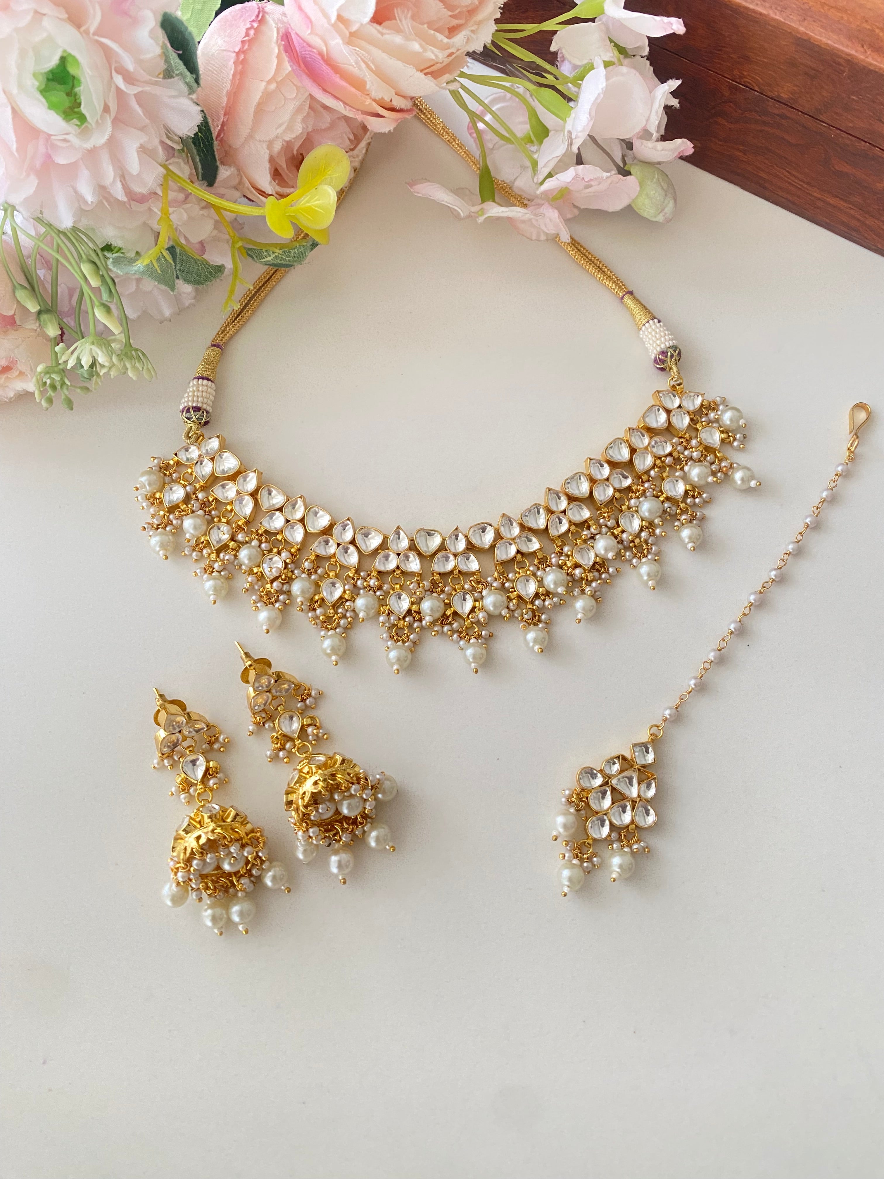 Gold plated Kundan Choker Set