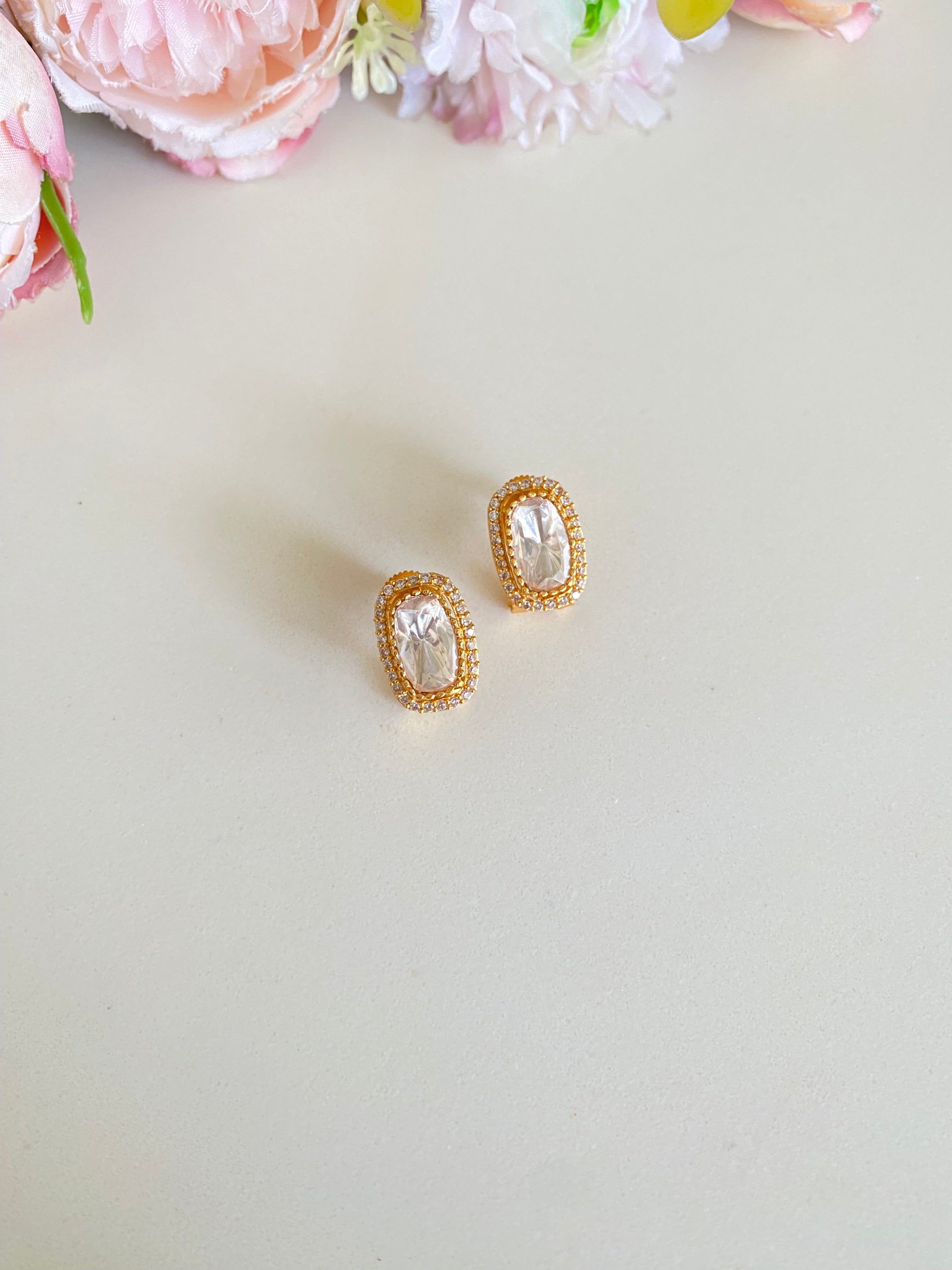 Gold plated Moissanite studs