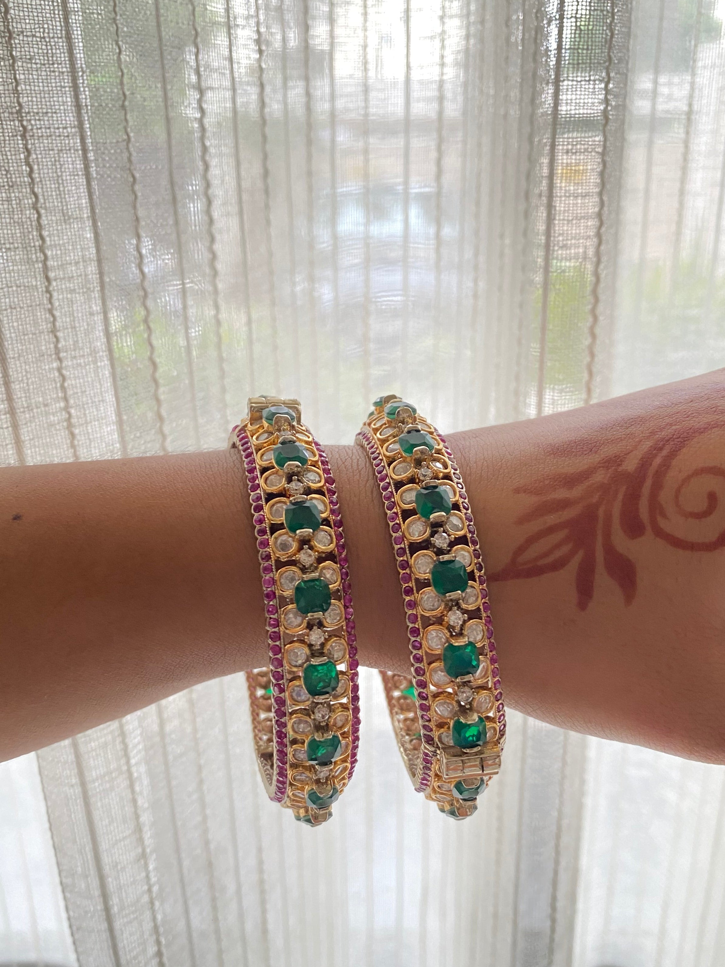 Gold plated Moissanite Bangles