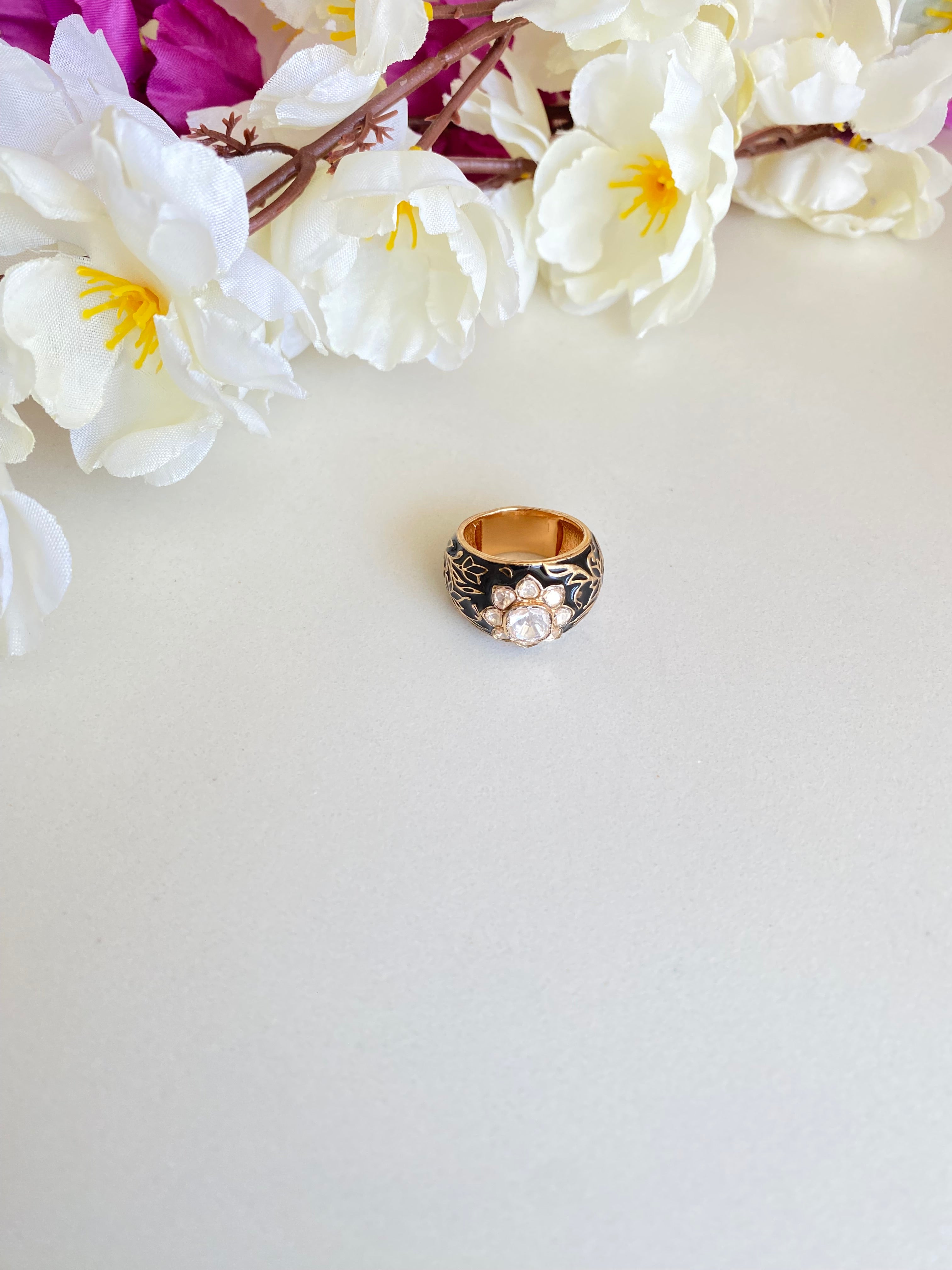 Polki Meenakari Ring