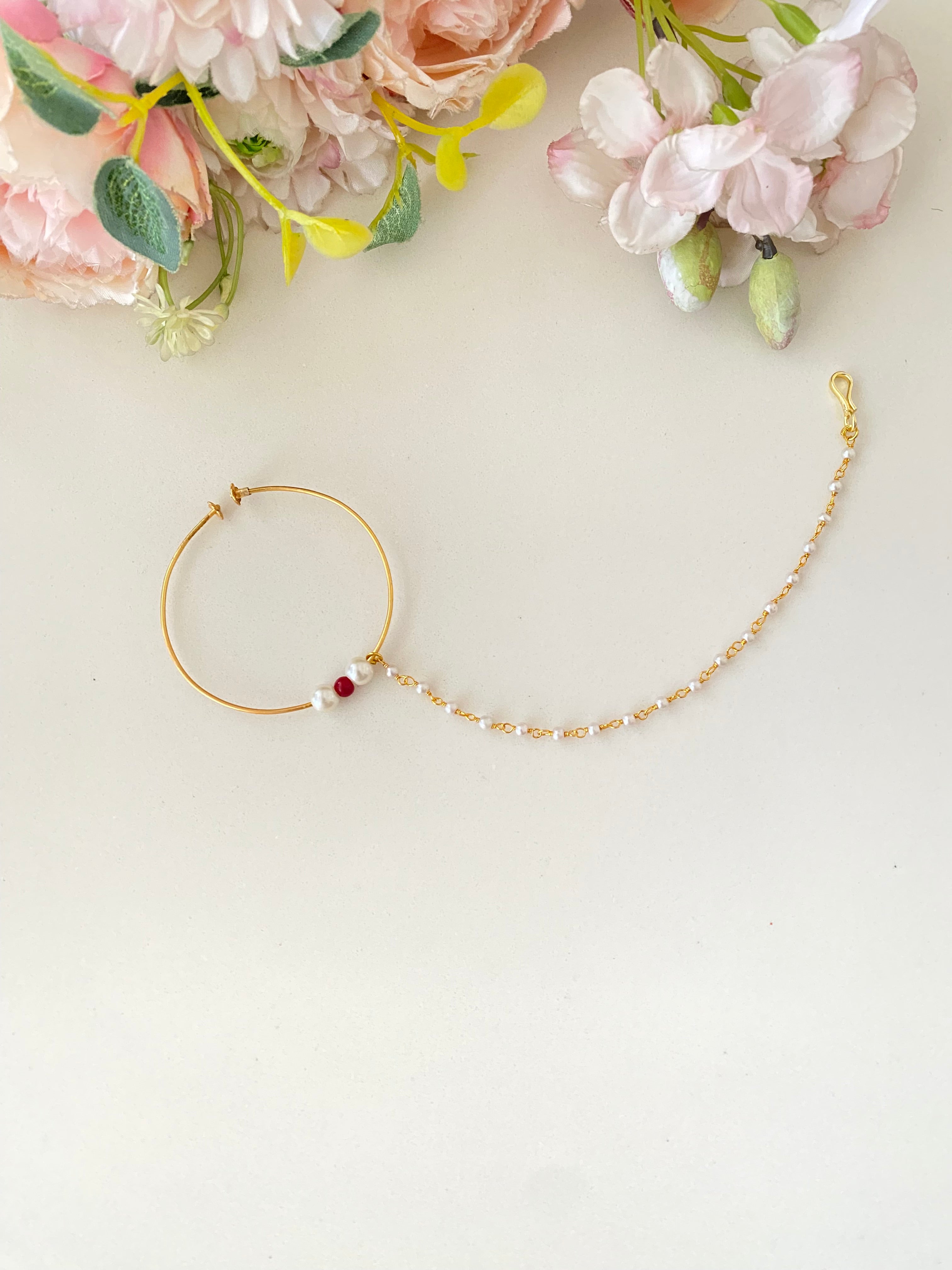 Gold plated Red nosering