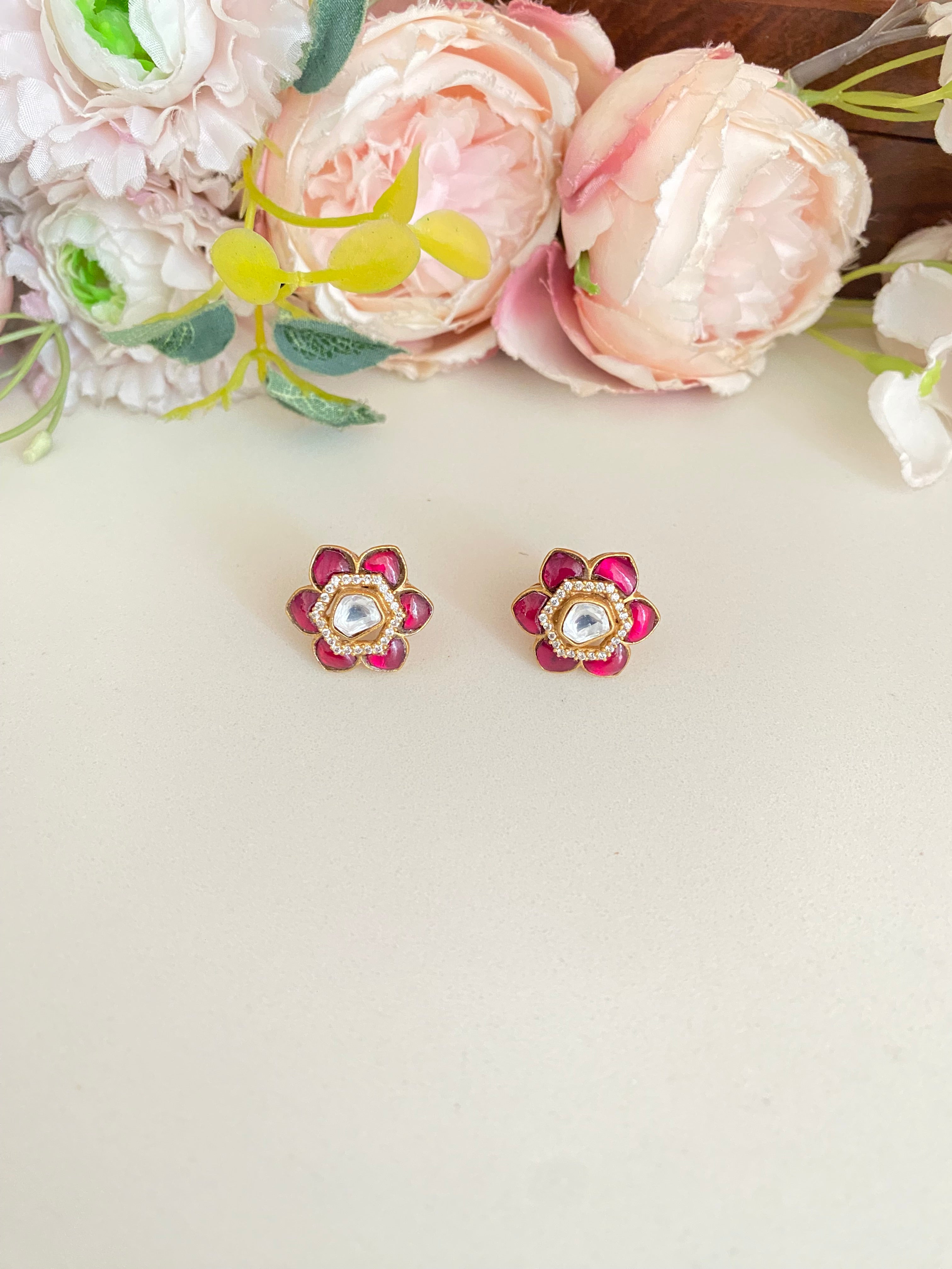 Gold plated Moissanite studs