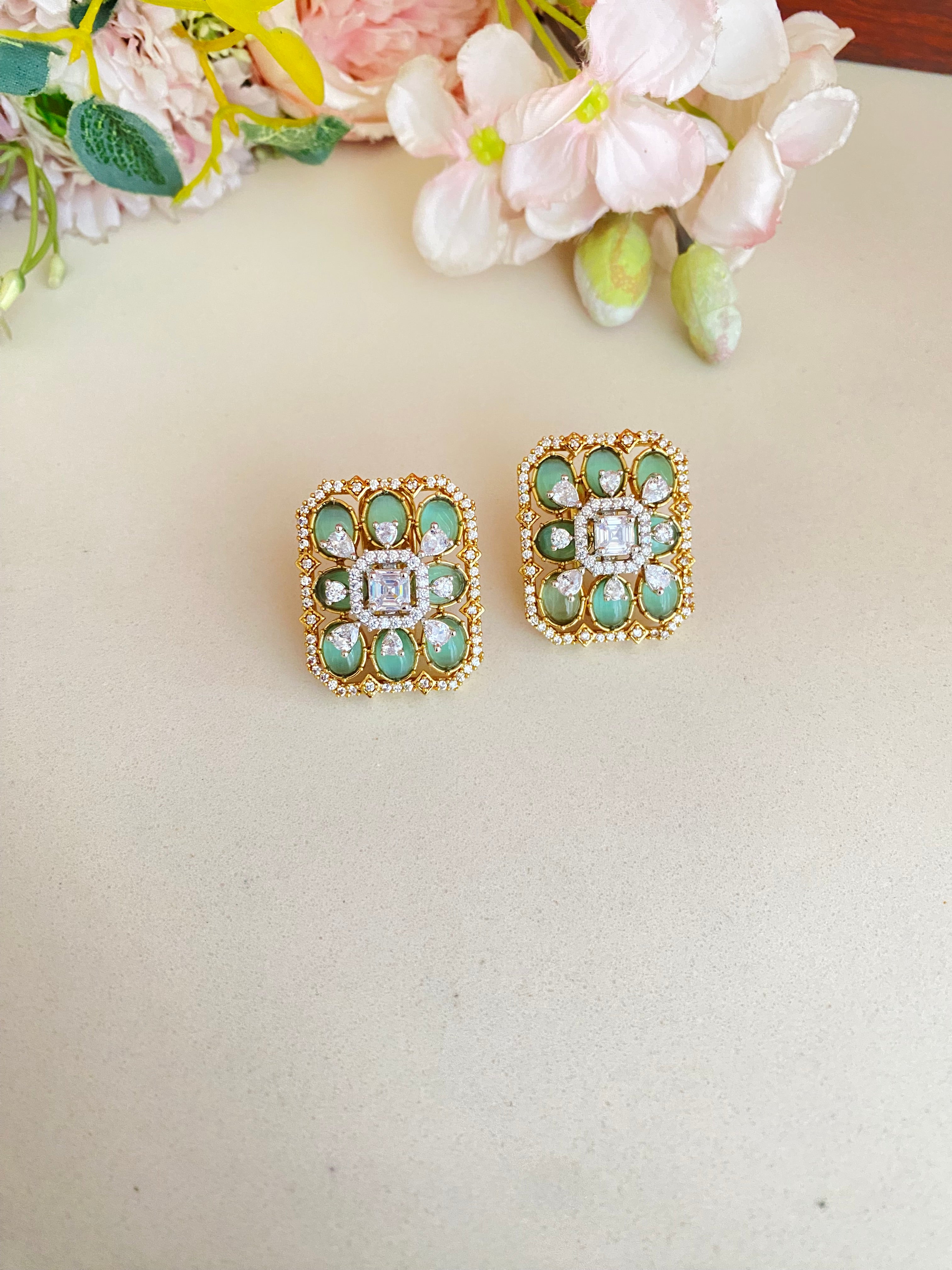 Gold plated Moissanite Studs
