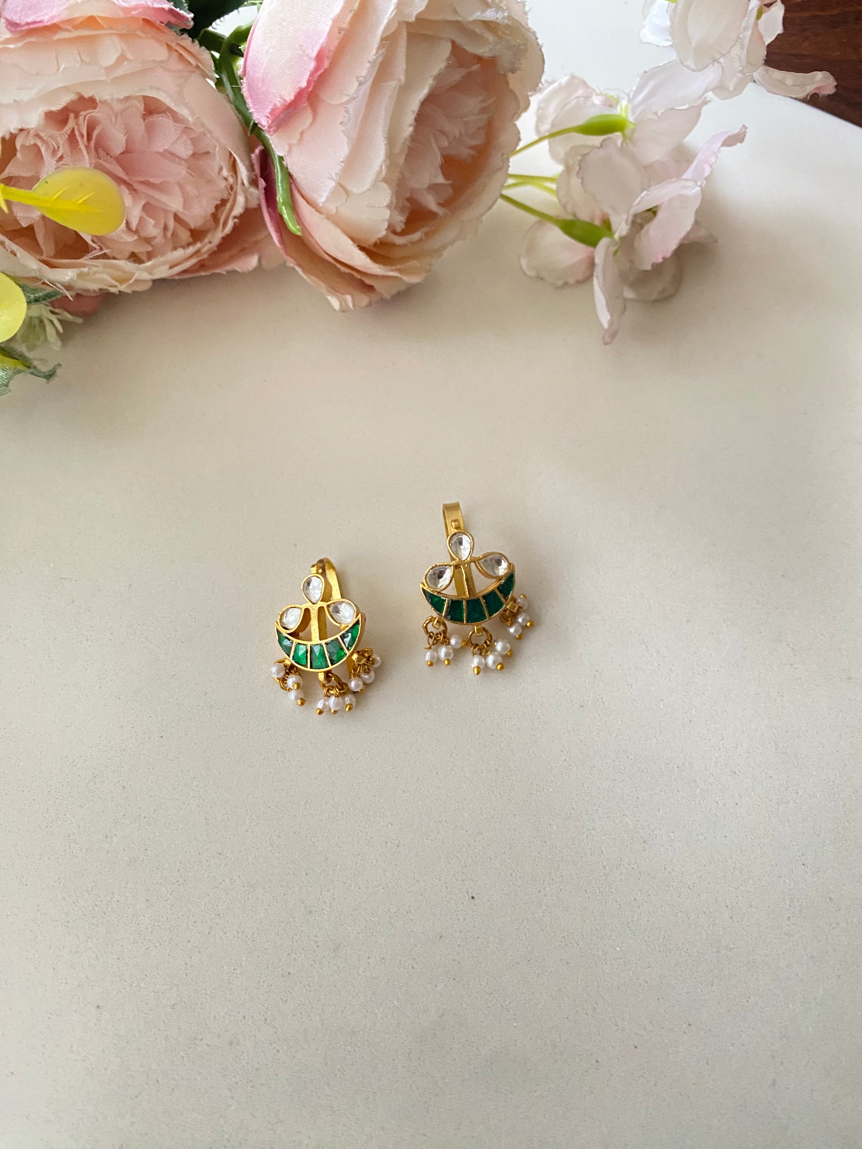 Gold plated Kundan Ear Cuff