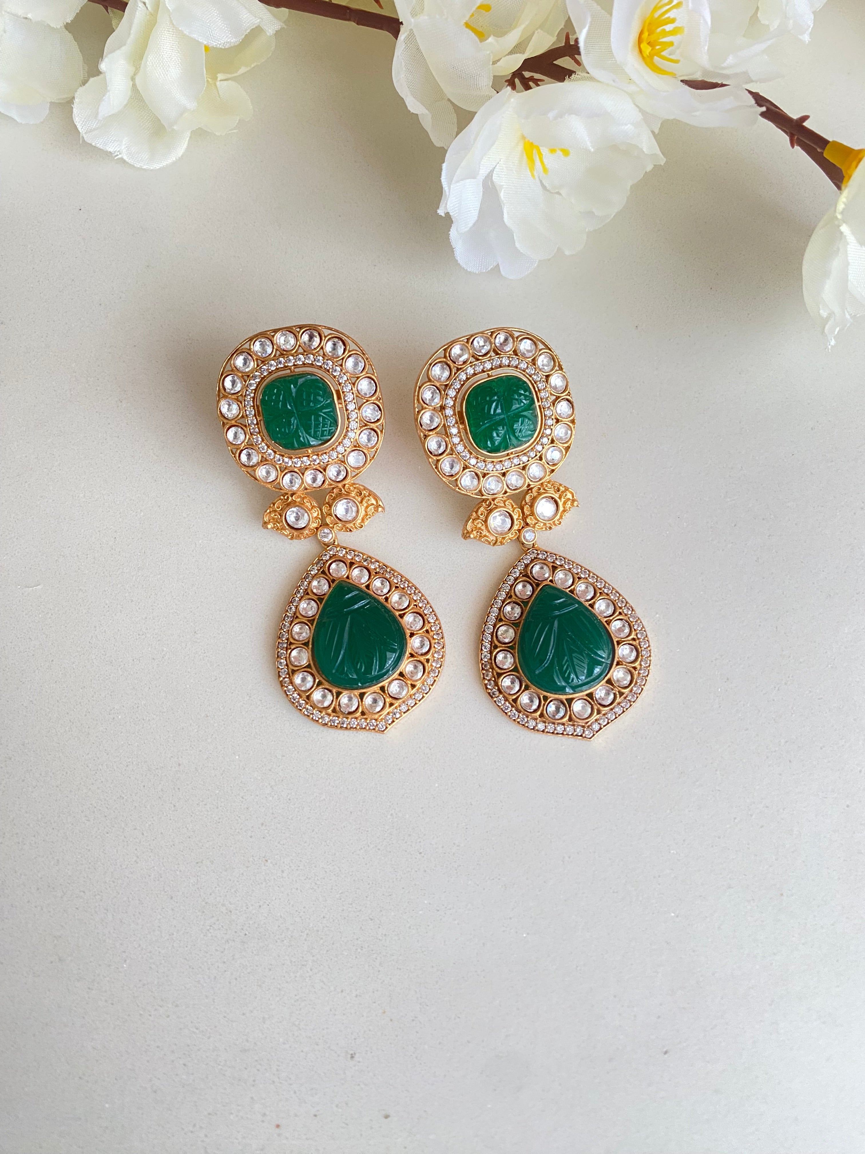 Moissanite Green Earrings