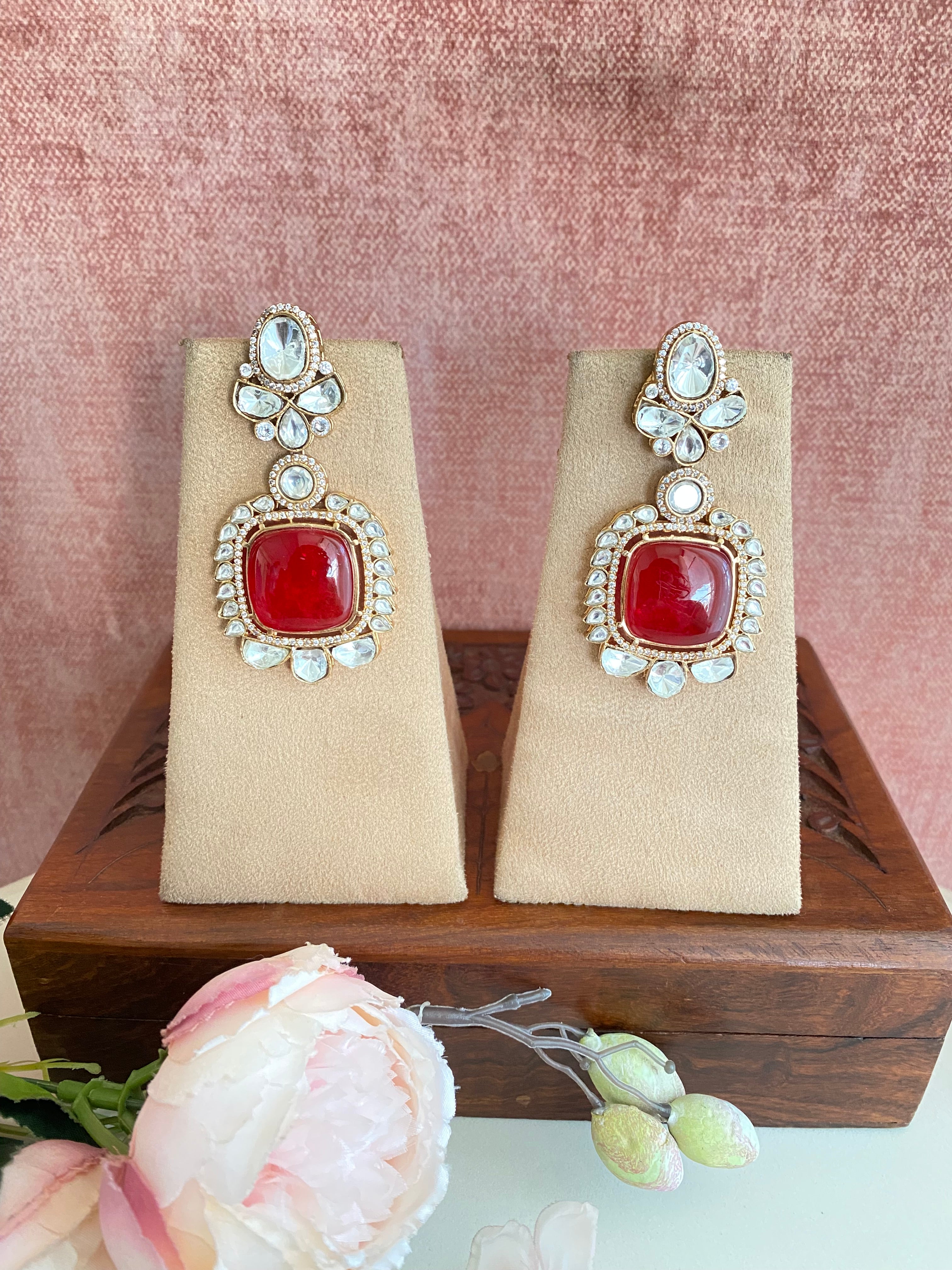Gold plated Moissanite Earrings