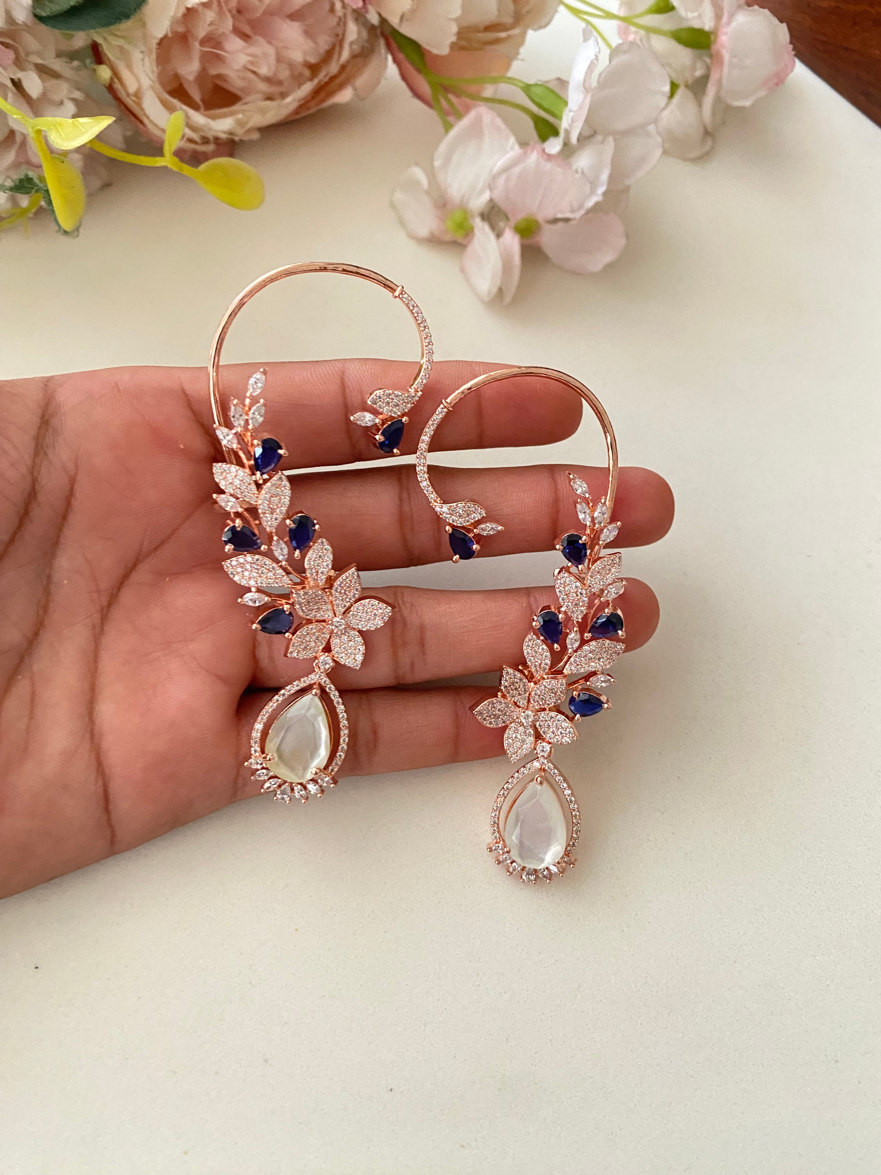 Gold plated Diamond Ear cuffs