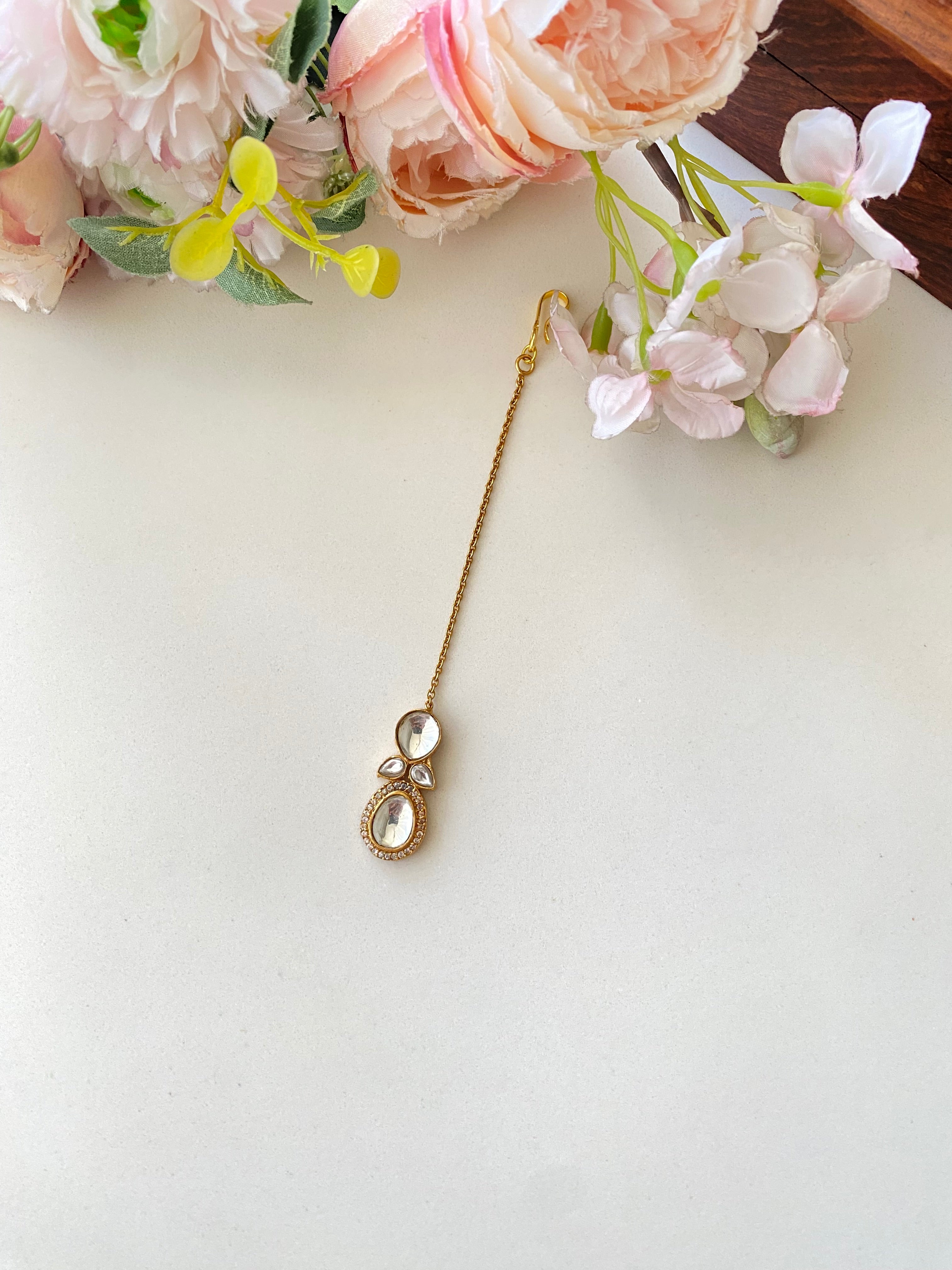 Gold plated Moissanite Tikka