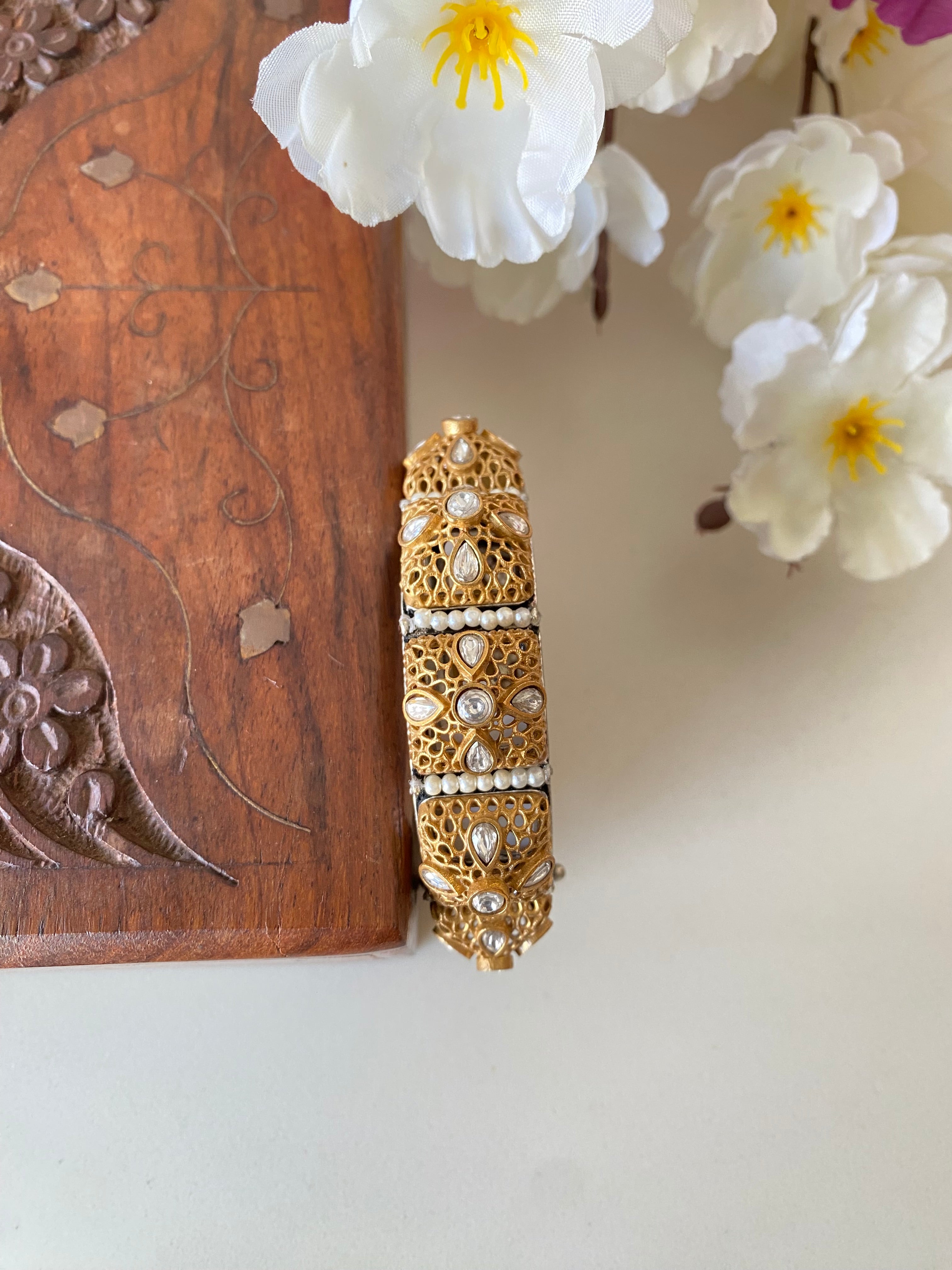 Dual Plated Kundan Kada