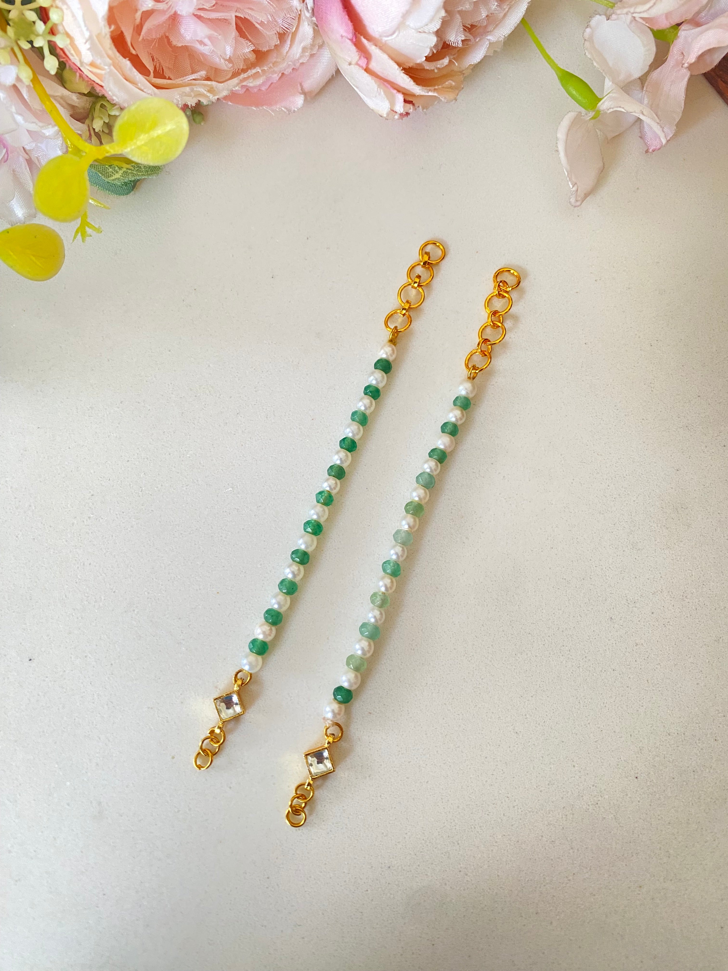 Gold plated Mint ear chain