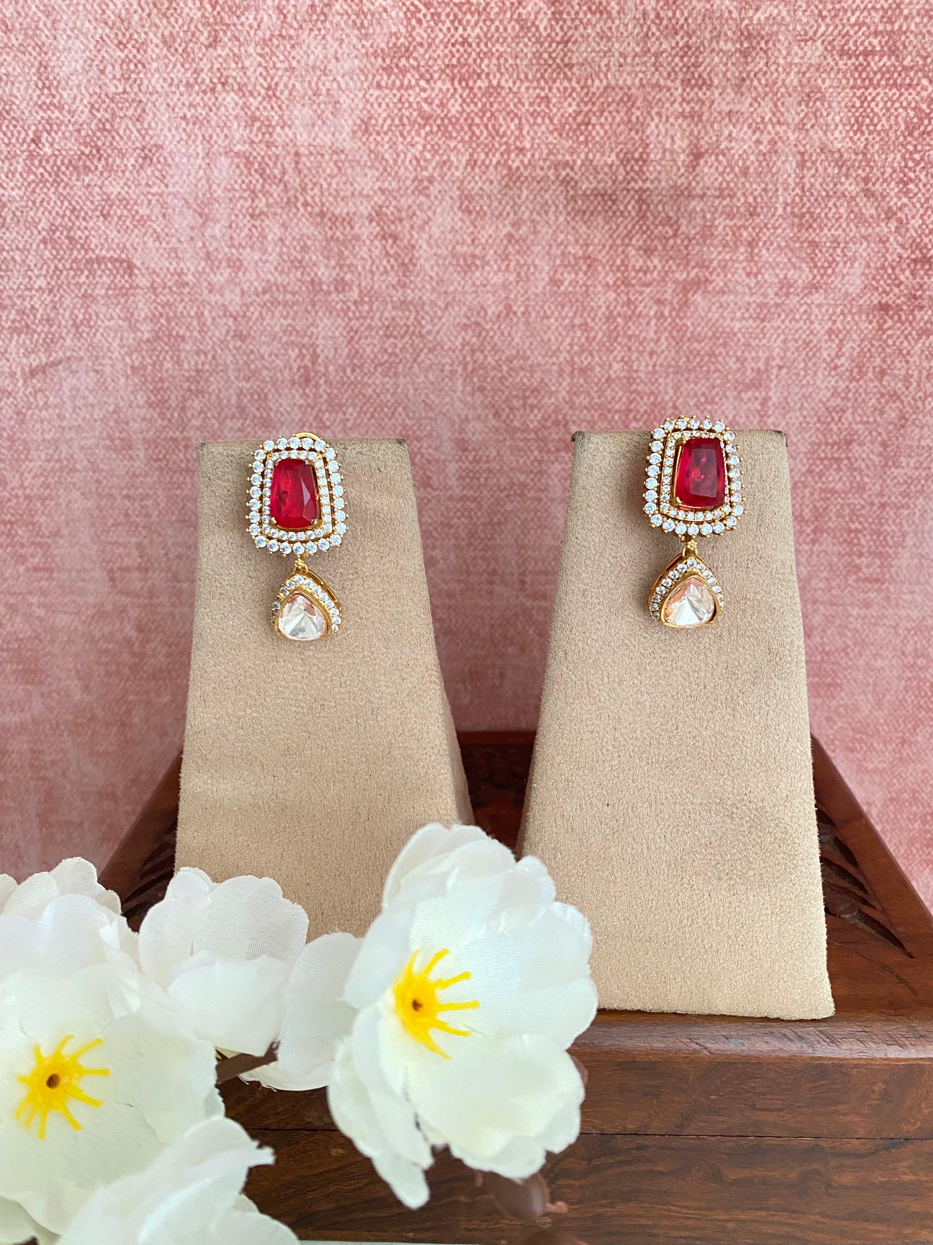 Gold plated Moissanite Earrings