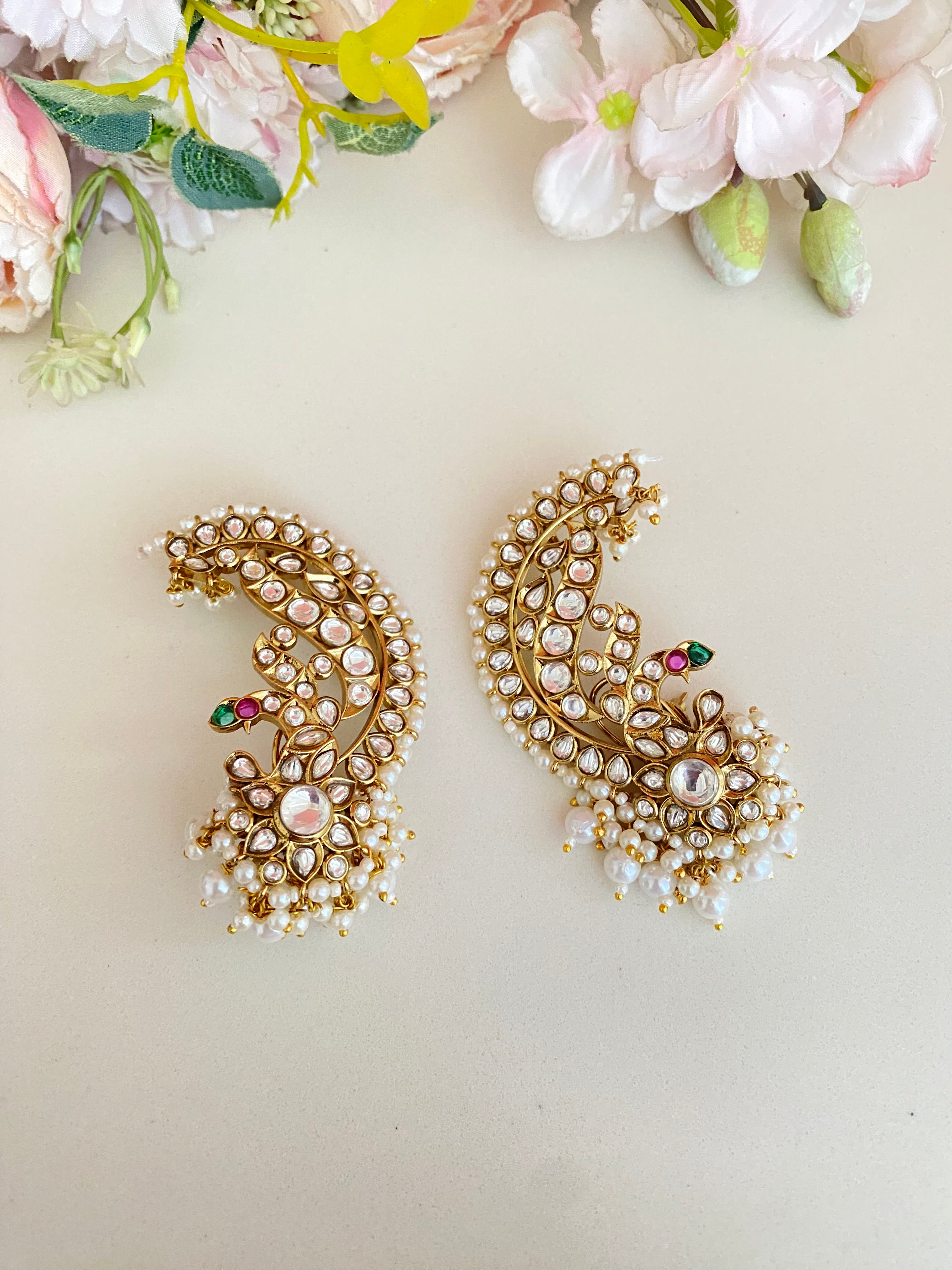 Gold plated Moissanite Ear cuffs