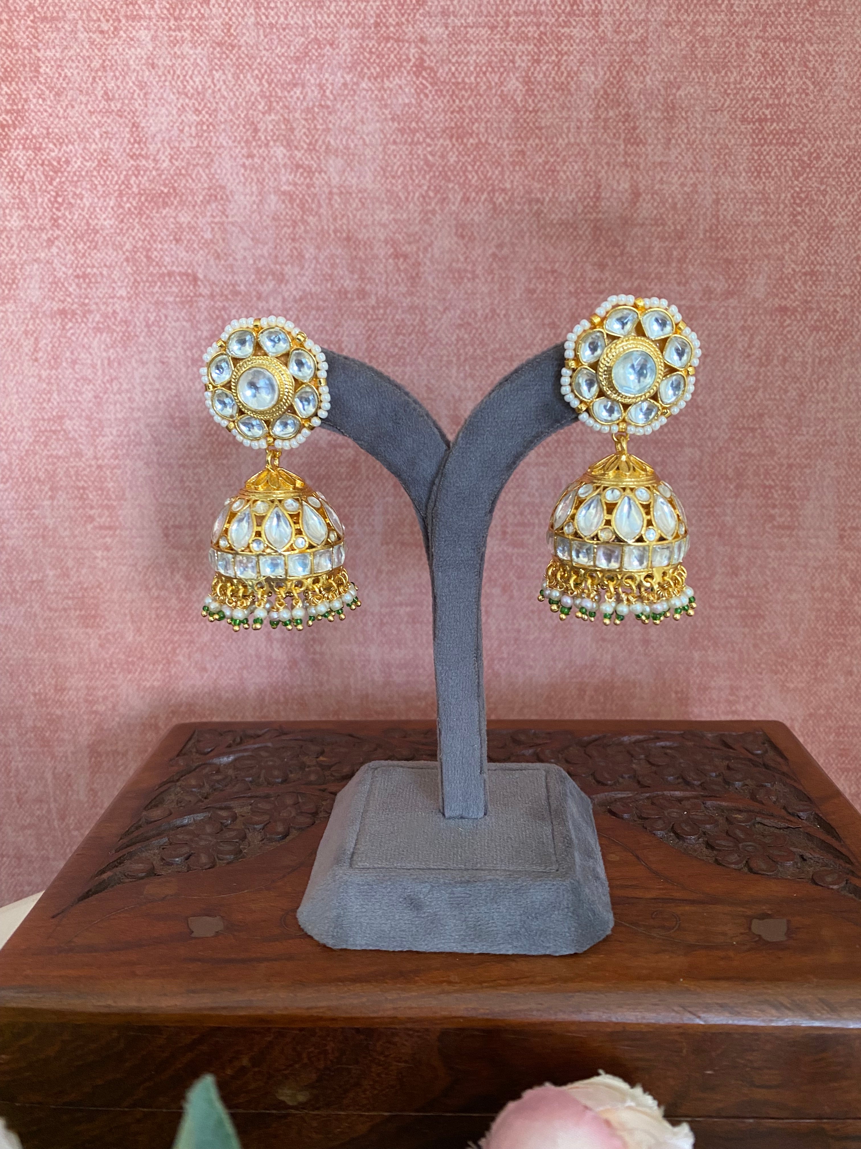 Gold Plated Kundan Jhumka