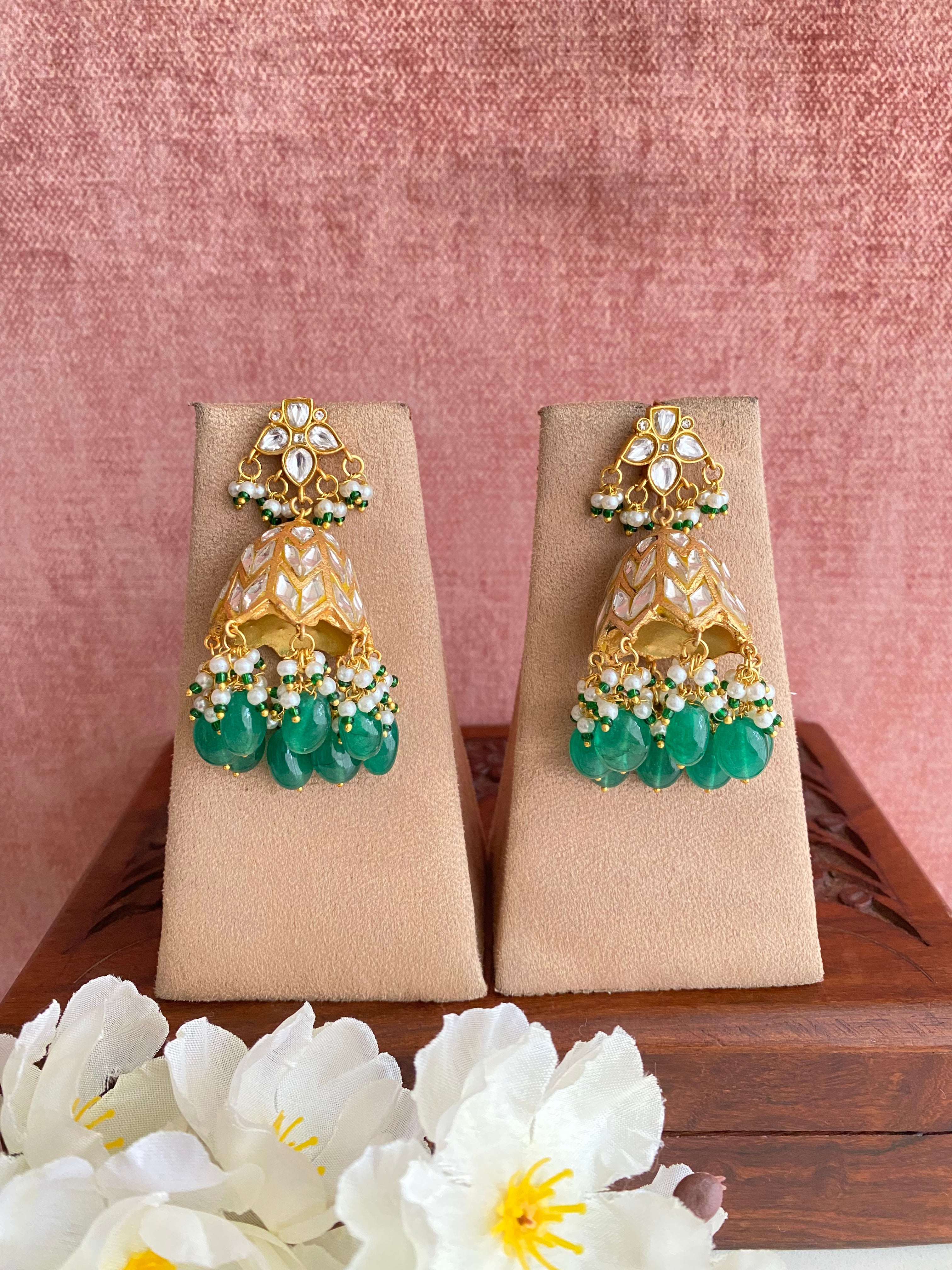 Gold Plated Kundan Jhumka