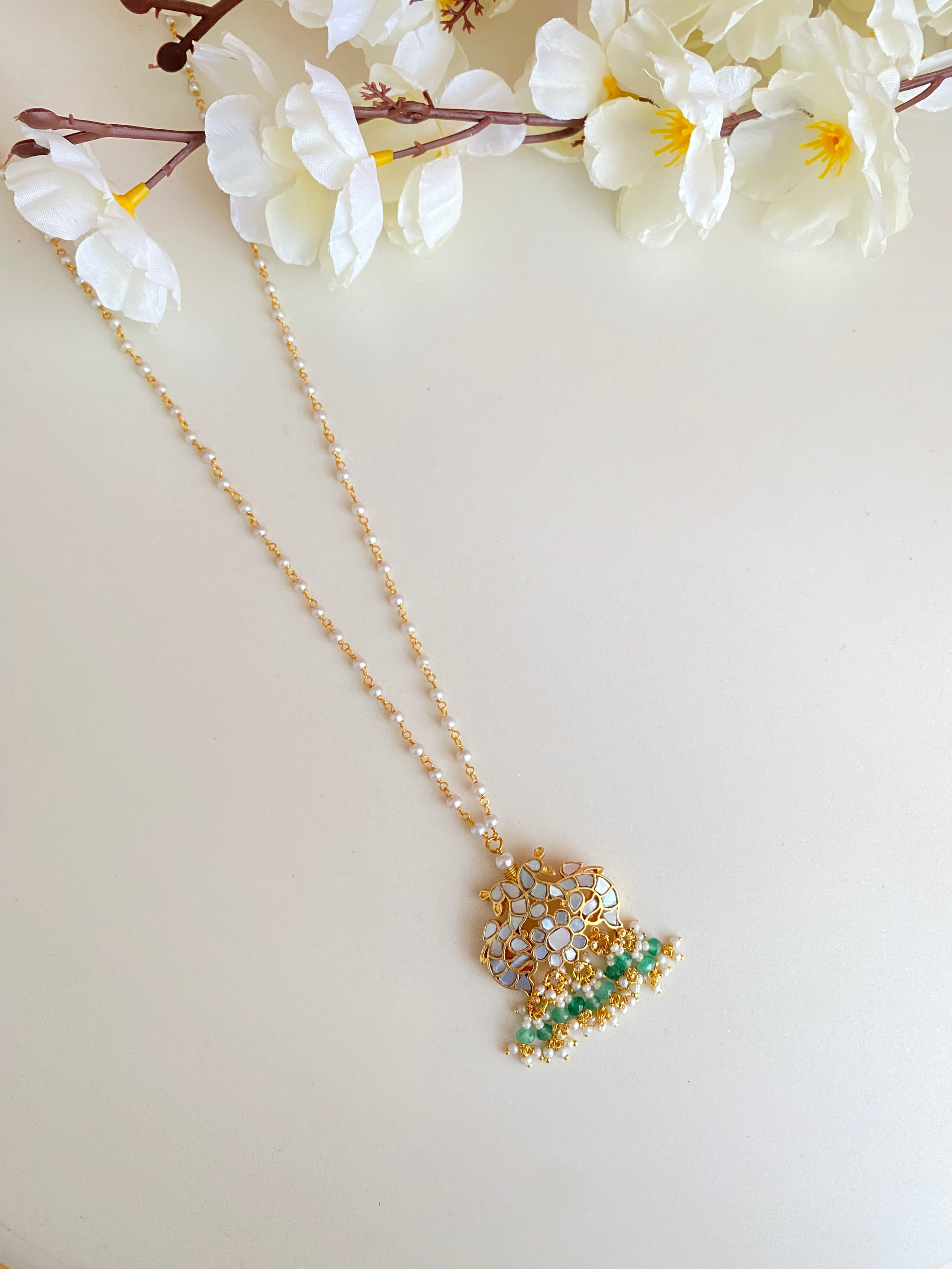 Mother Of Pearl Long Necklace