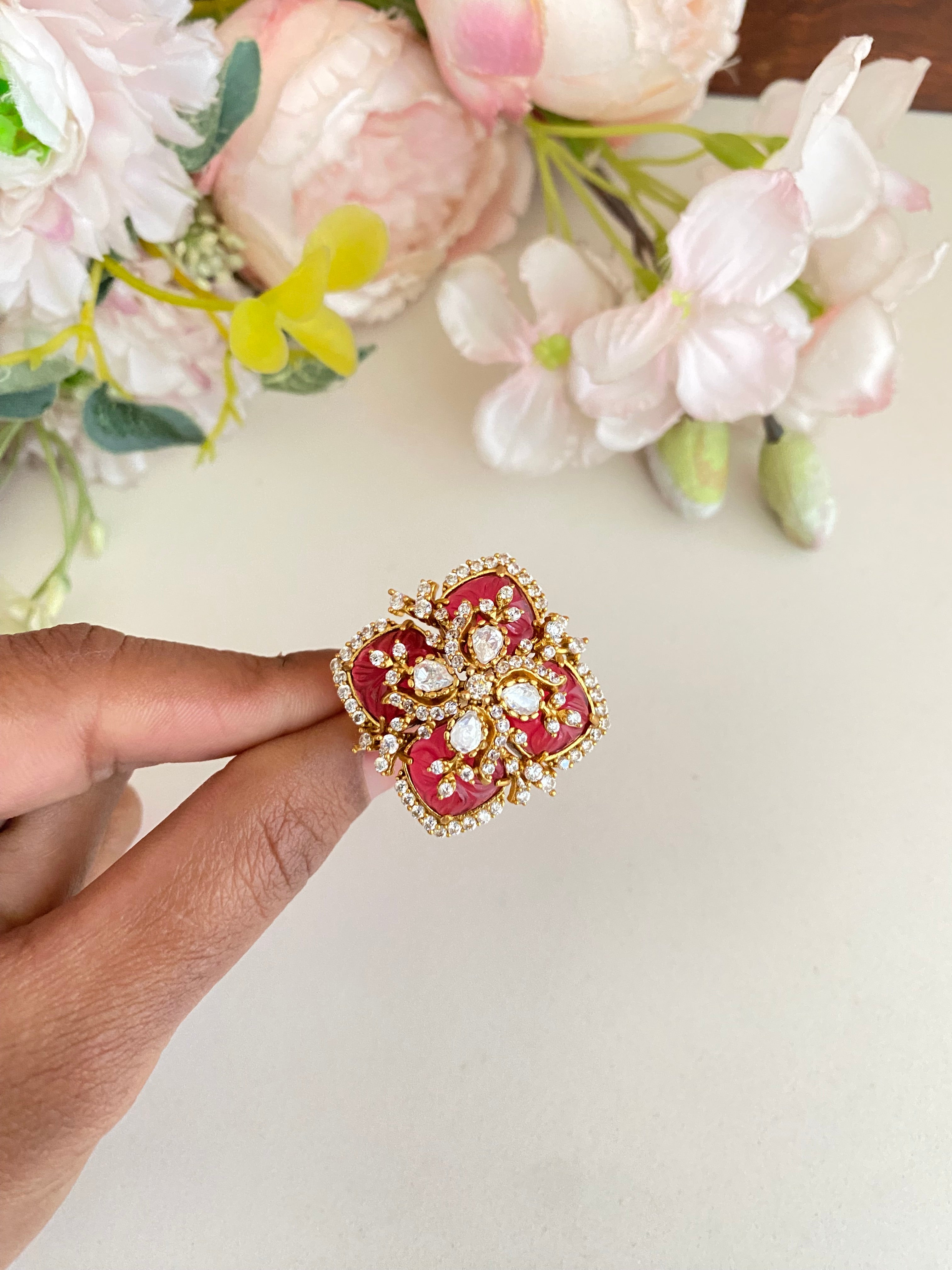 Gold plated Moissanite Ring