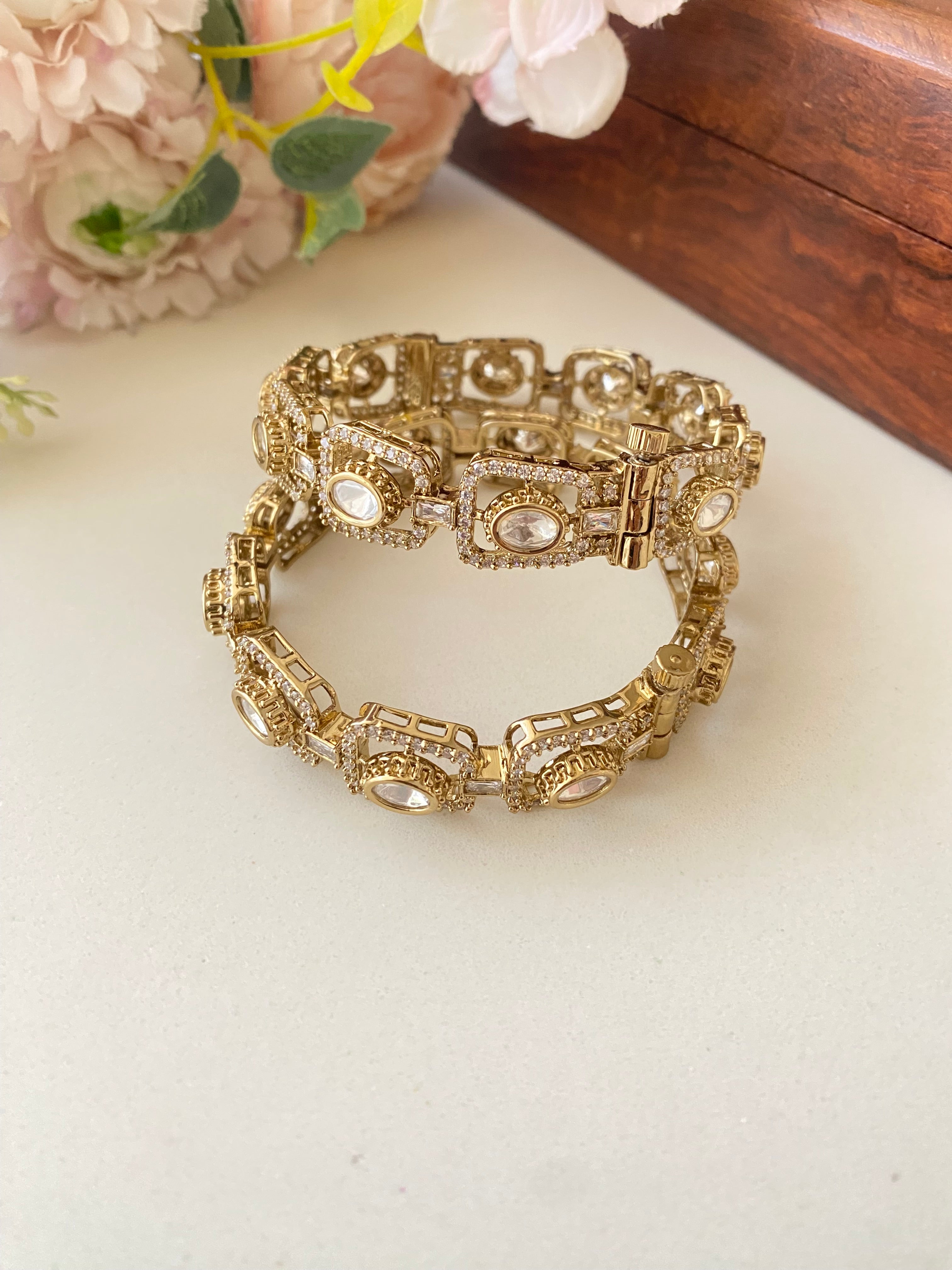 Dual plated Moissanite Bangles