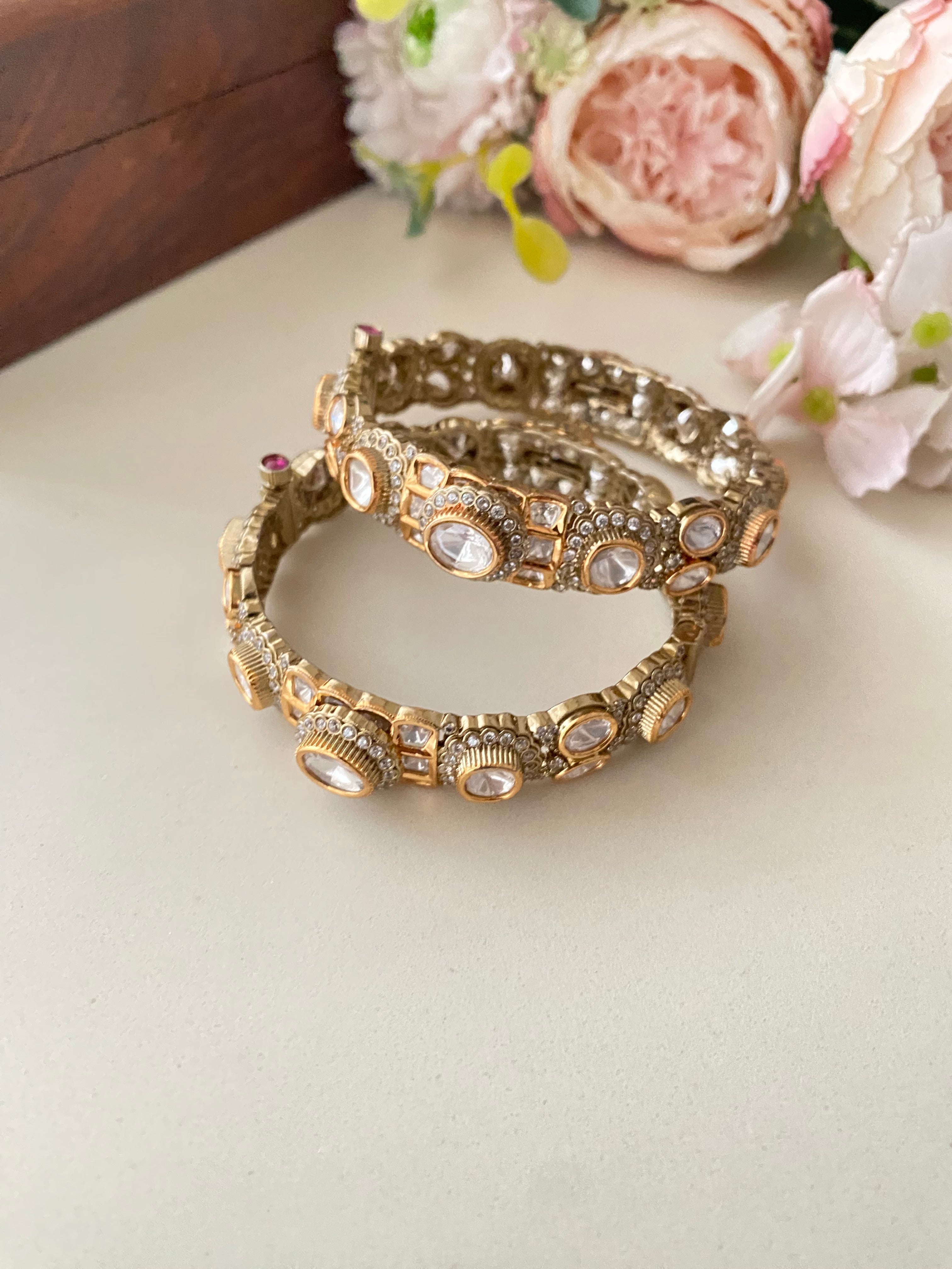 Dual plated Moissanite Bangles