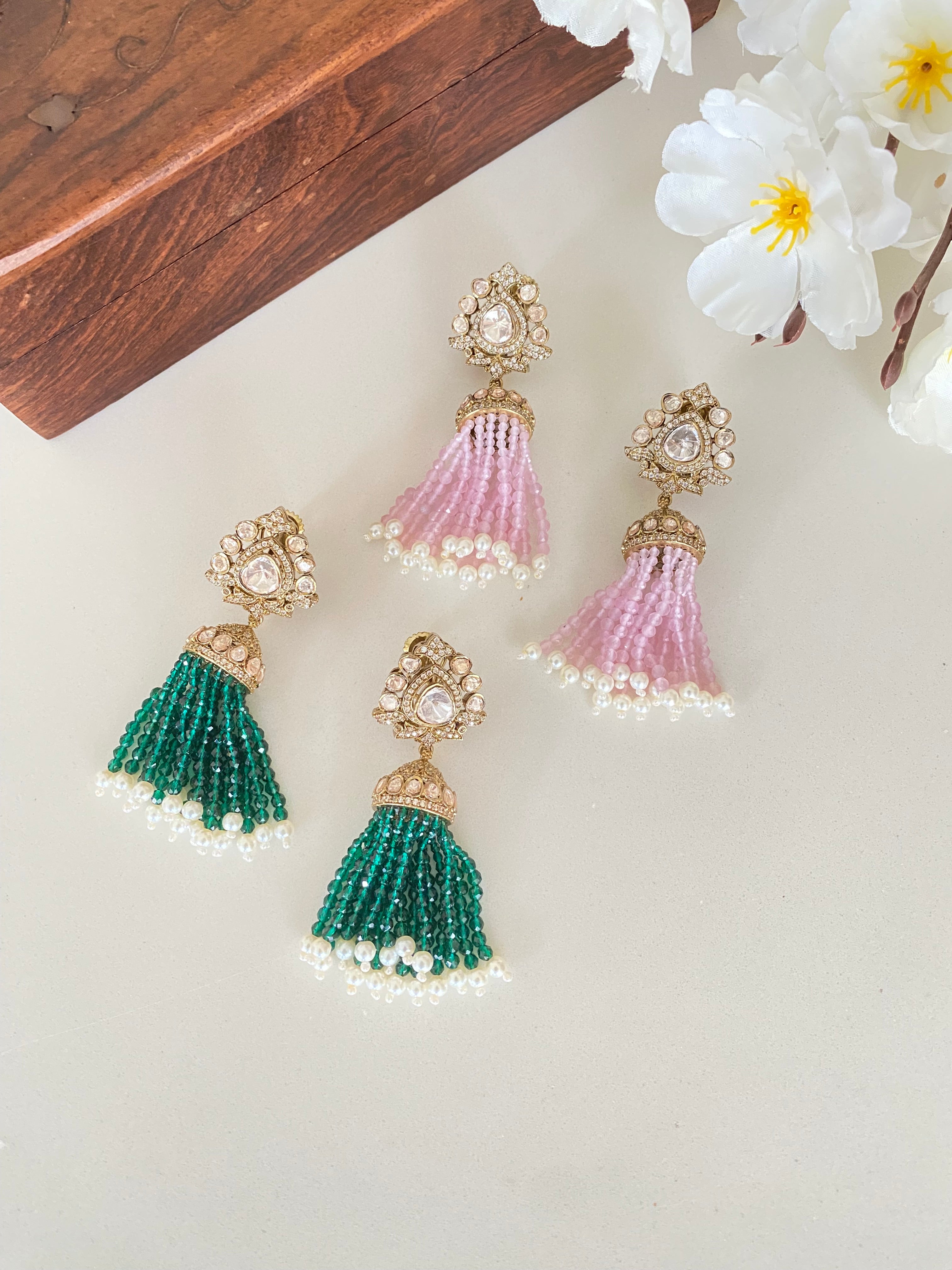Gold plated Moissanite Jhumka