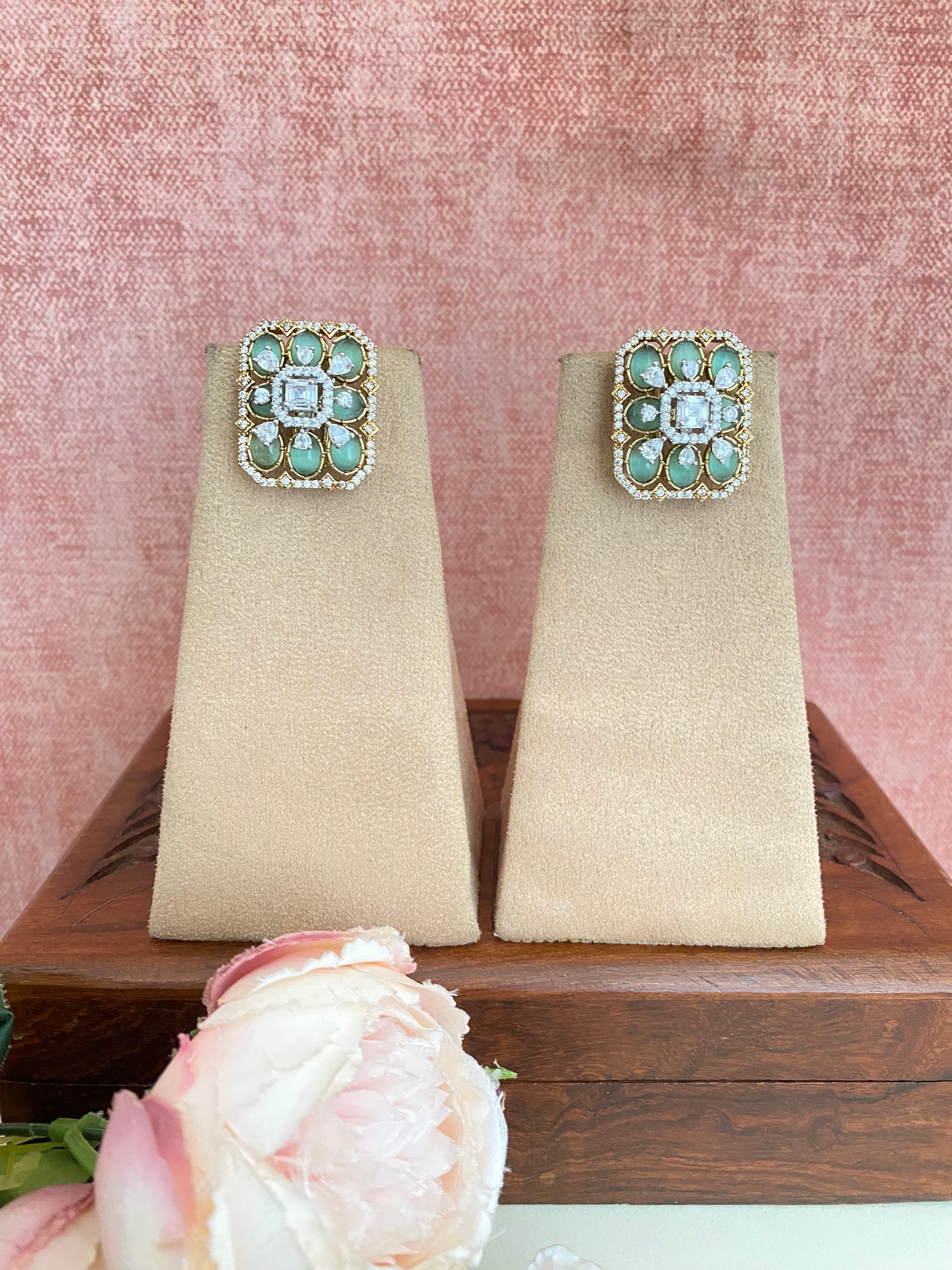 Gold plated Moissanite Studs