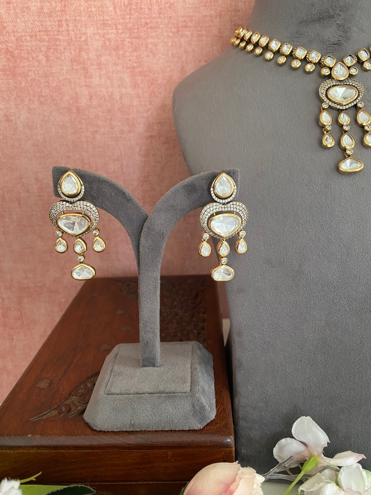 Moissanite Polki Necklace Set