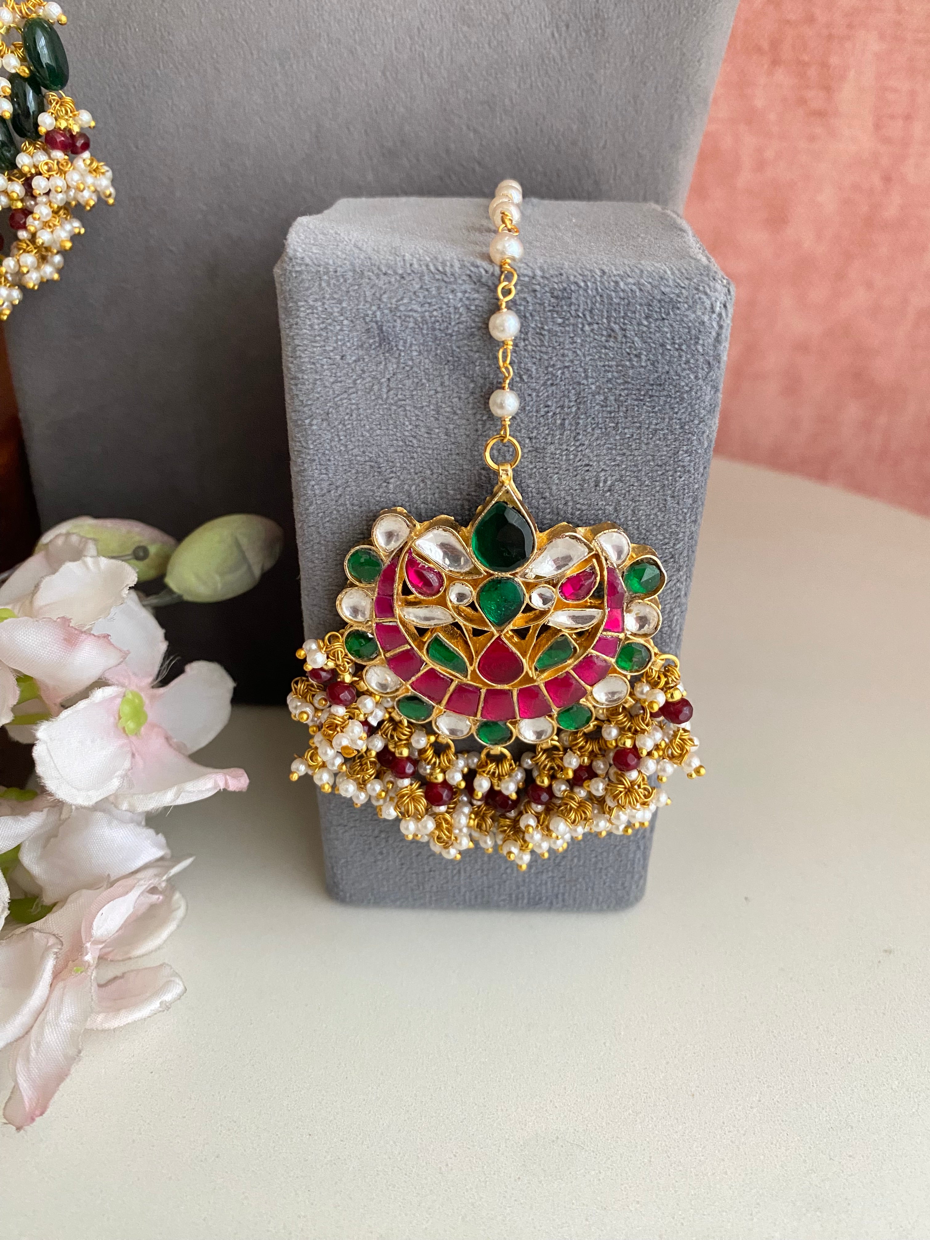 Multicolour kundan Bridal Set
