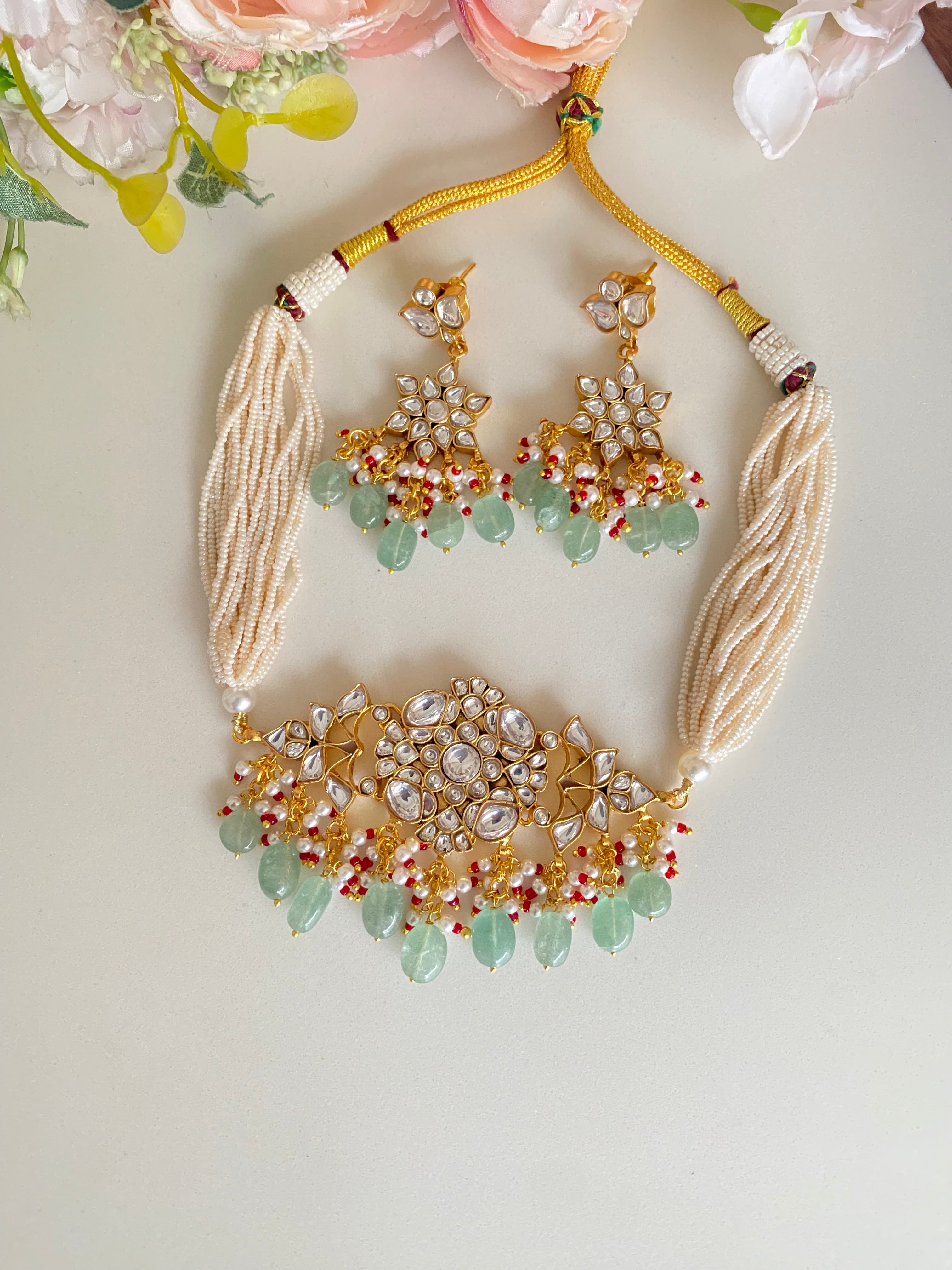 Gold plated Kundan Choker Set