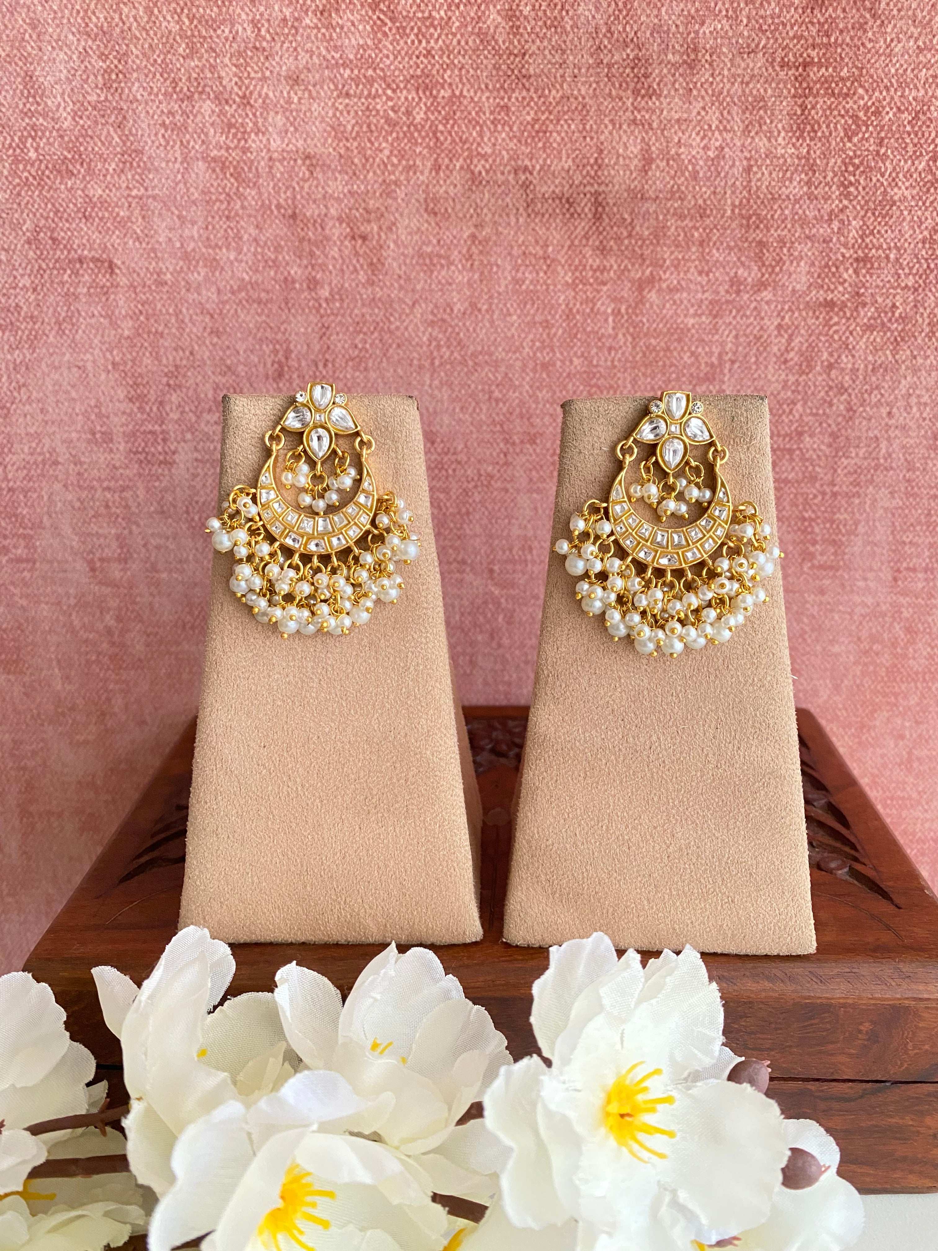 Kundan Earrings Small Chandbaali