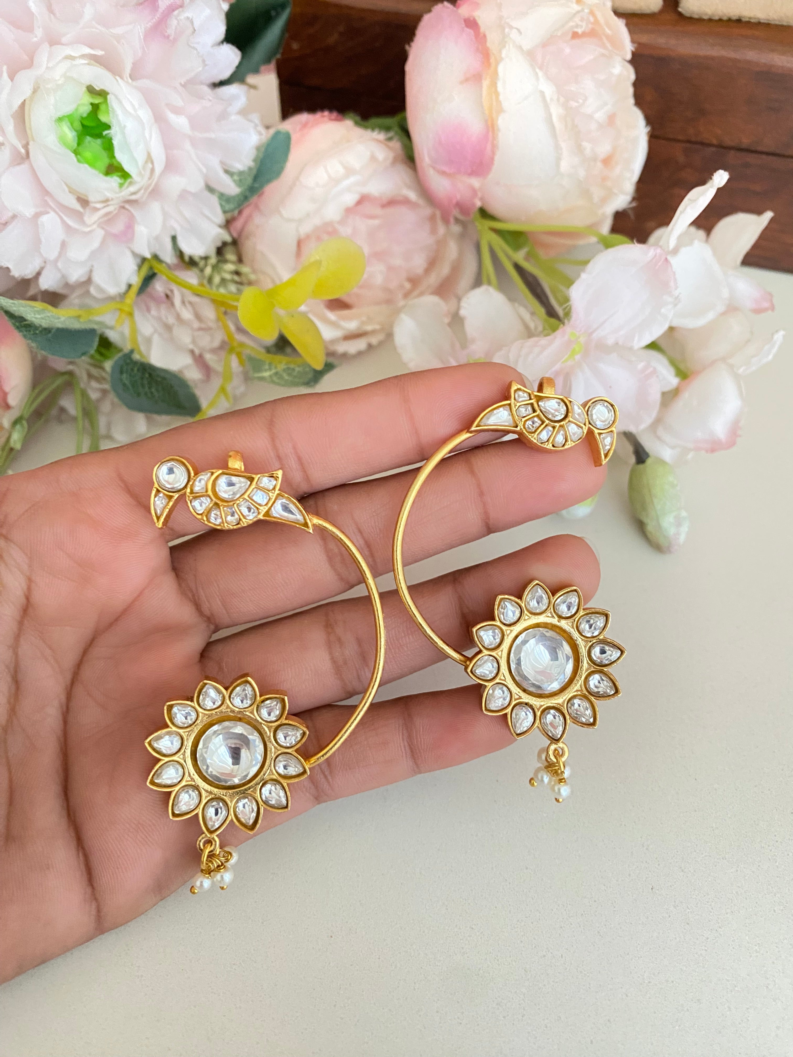 Gold plated Moissanite Ear cuffs